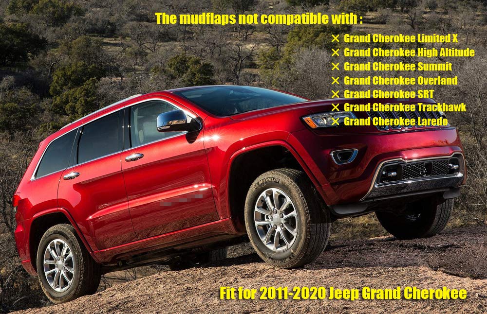 Moertifei Car Mudguard Fender Mud Flaps Splash Guards Compatible With Jeep Grand Cherokee 2011-2020 12 13 14 15 16 17 18 19