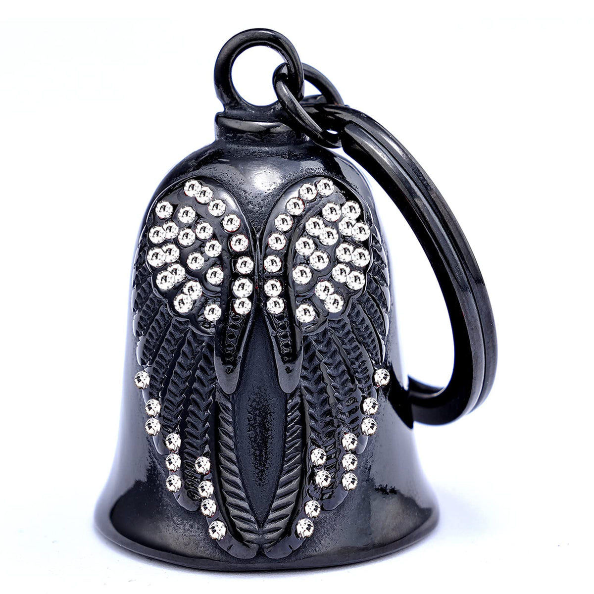 Cyzbtbl Motorcycle Bell - Motorcycle Bell For Men Women,Biker Bell Accessory,Guard Riding Safety (Wing With White Diamond)