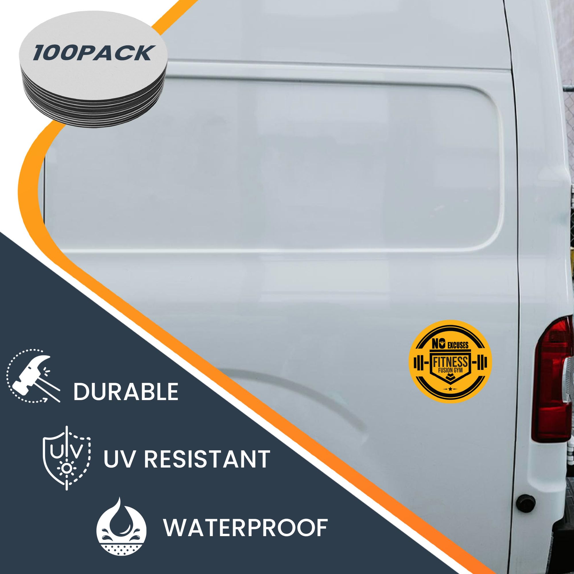 Magnet Me Up Customizable 30 Mil Round Magnet- 6   , 100 Pk Weatherproof Car Magnet For Businesses, Sports Teams, Fundraiser, Pe