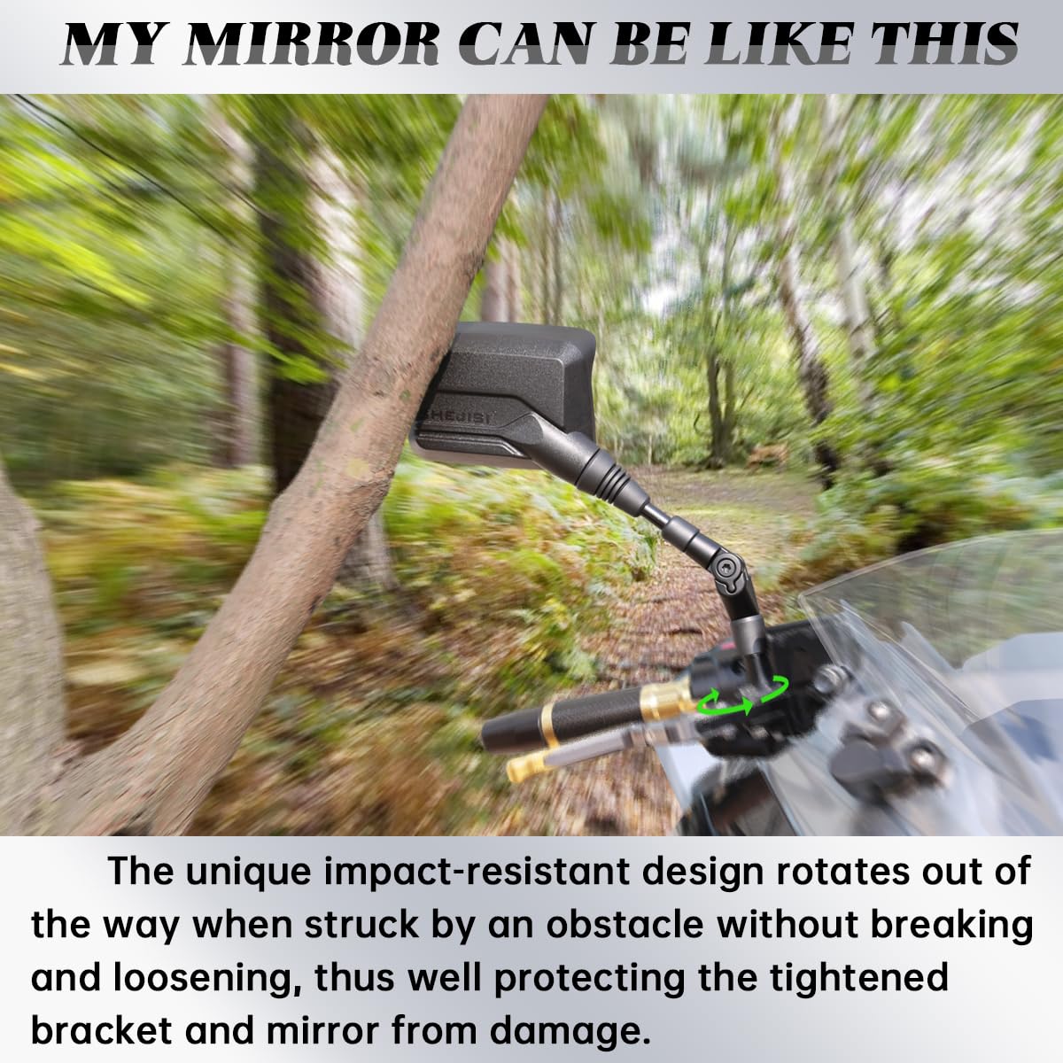 Shejisi Motorcycle Mirrors,Atv Mirrors (2Pack) With Impact Resistance,Anti-Glare With Rainproof,With7/8'' Handlebar Mounts,Motor