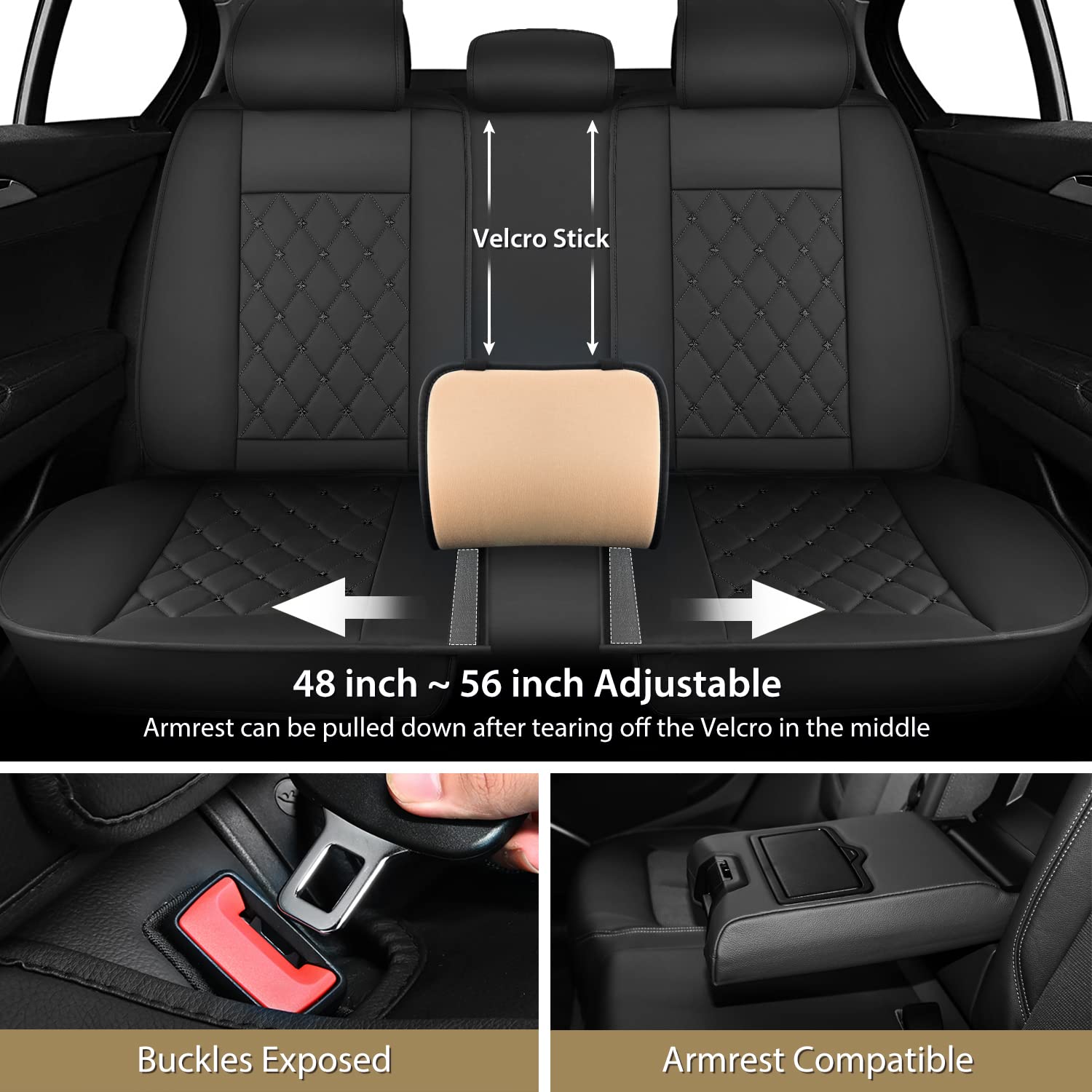 Nilight 5 Car Seat Covers Waterproof Faux Leather Cushions Anti-Slip Universal Fit For 5 Passenger Cars Hyundai Honda Accord Kia