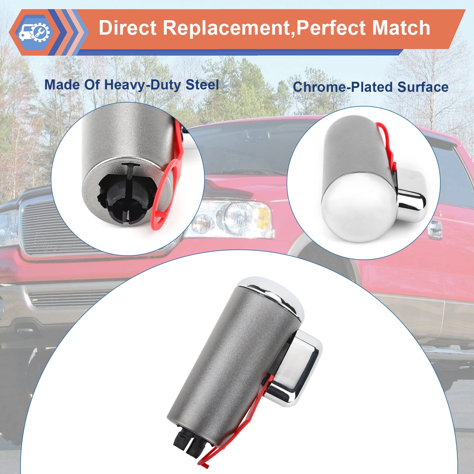 Zonfant Automatic Transmission Gear Shift Lever Knob Handle Assembly Compatible With Ford Vehicle 2004-2006 F-150, Replaces#4L3Z-7213-Ba 4L3Z7213Ba(Chrome)