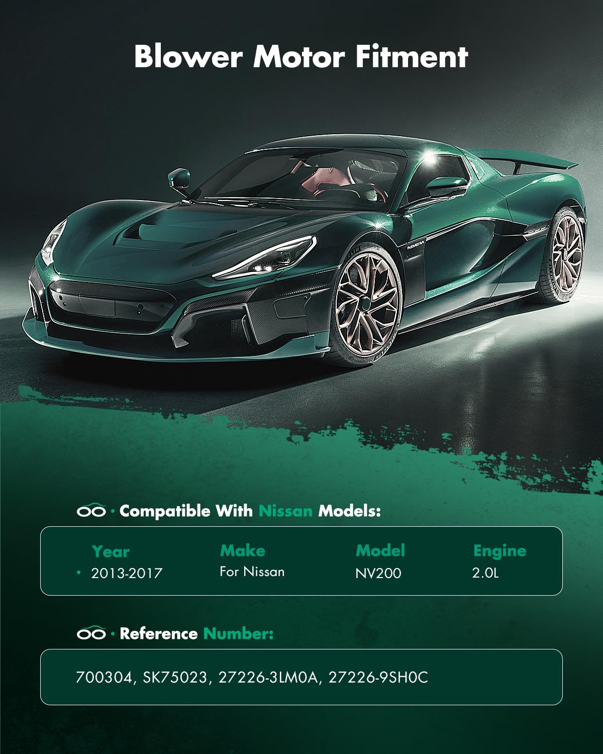 Scitoo Hvac Heater Blower Motor With Fan Cage Front 700304 For Nissan For Nv200 L4 2.0L 2013 2014 2015 2016 2017 2018 2019 2020