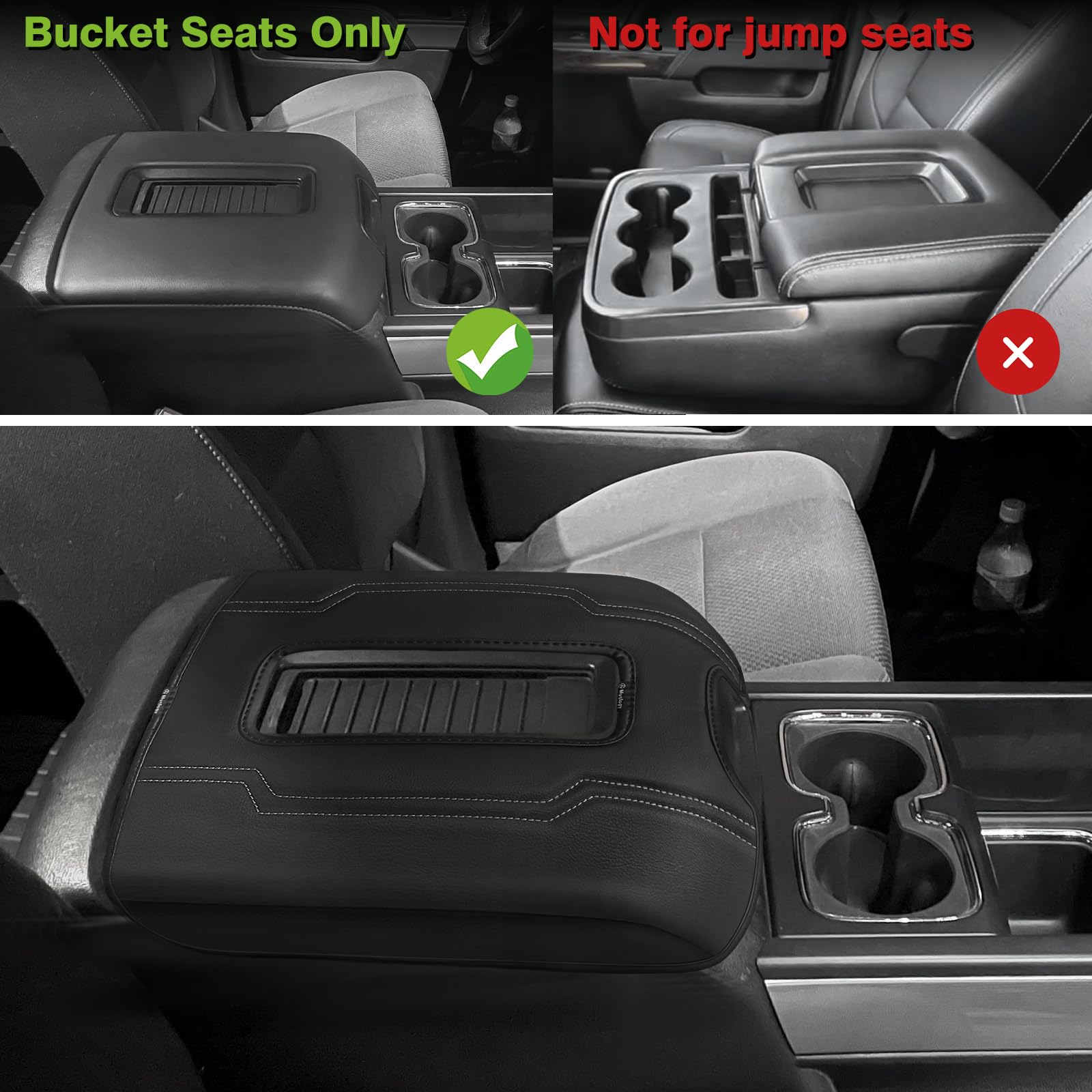 Muslogy Center Console Armrest Cover Compatible With Chevy Silverado & Gmc Sierra 1500 2500 3500 2014-2018 Comfort Armrest Pad A