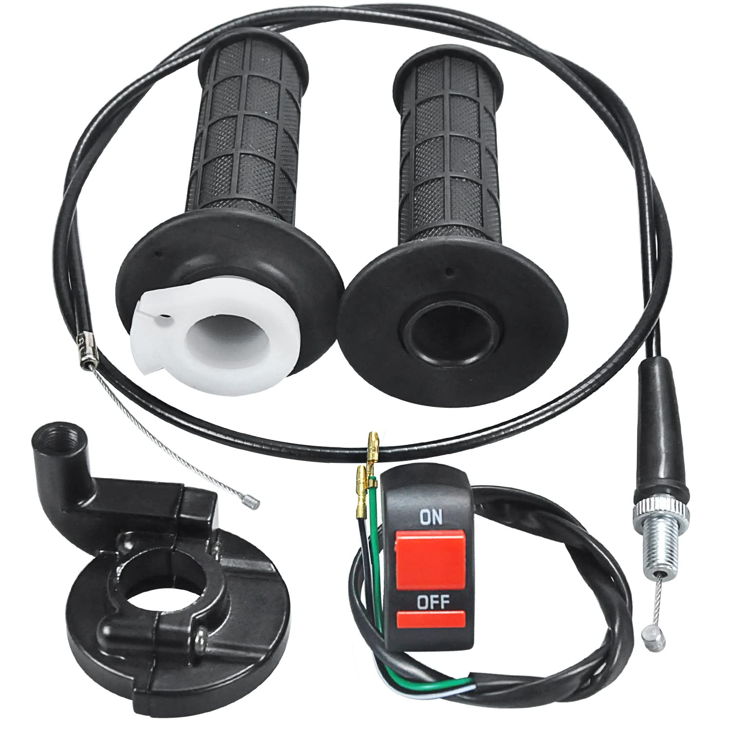 HOLATO 22mm 7/8 Throttle Handle Grips Cable Clamp On Off Switch for Coleman CT100U CT200U Baja Doodlebug Db30 Mb165 Mb200 50cc 9