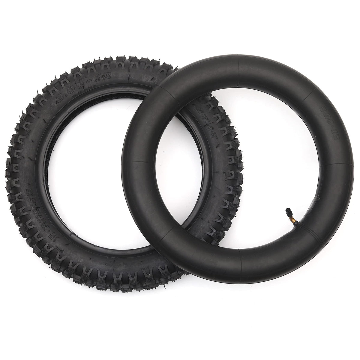(1 Set) 3.00-12 Dirt Bike Tire And Inner Tube Set - Universal Replacement 80/200-12 Knobby Motocross Bike Tire And Tube For Hond
