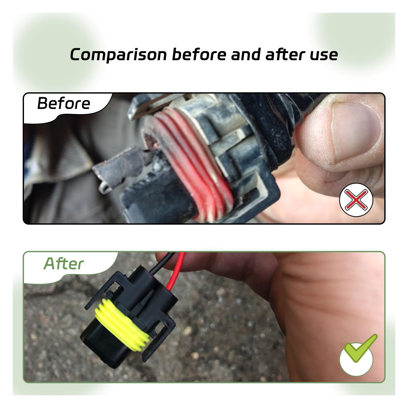 Suvnie 2 Pcs 9005 9006 9012 Hb3 Hb4 Female Adapter Wiring Harness Sockets Wire, Car Lampholder Wire For Headlights And Fog Light