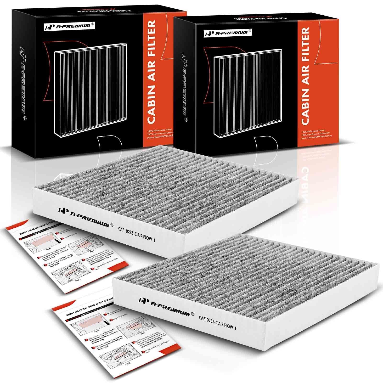 A-Premium 2-Pc Cabin Air Filter W/Activated Carbon - Compatible With Toyota, Lexus, Land Rover, Scion, Subaru, Pontiac, Jaguar - 4Runner, Avalon, Camry, Corolla, Highlander, Es300H