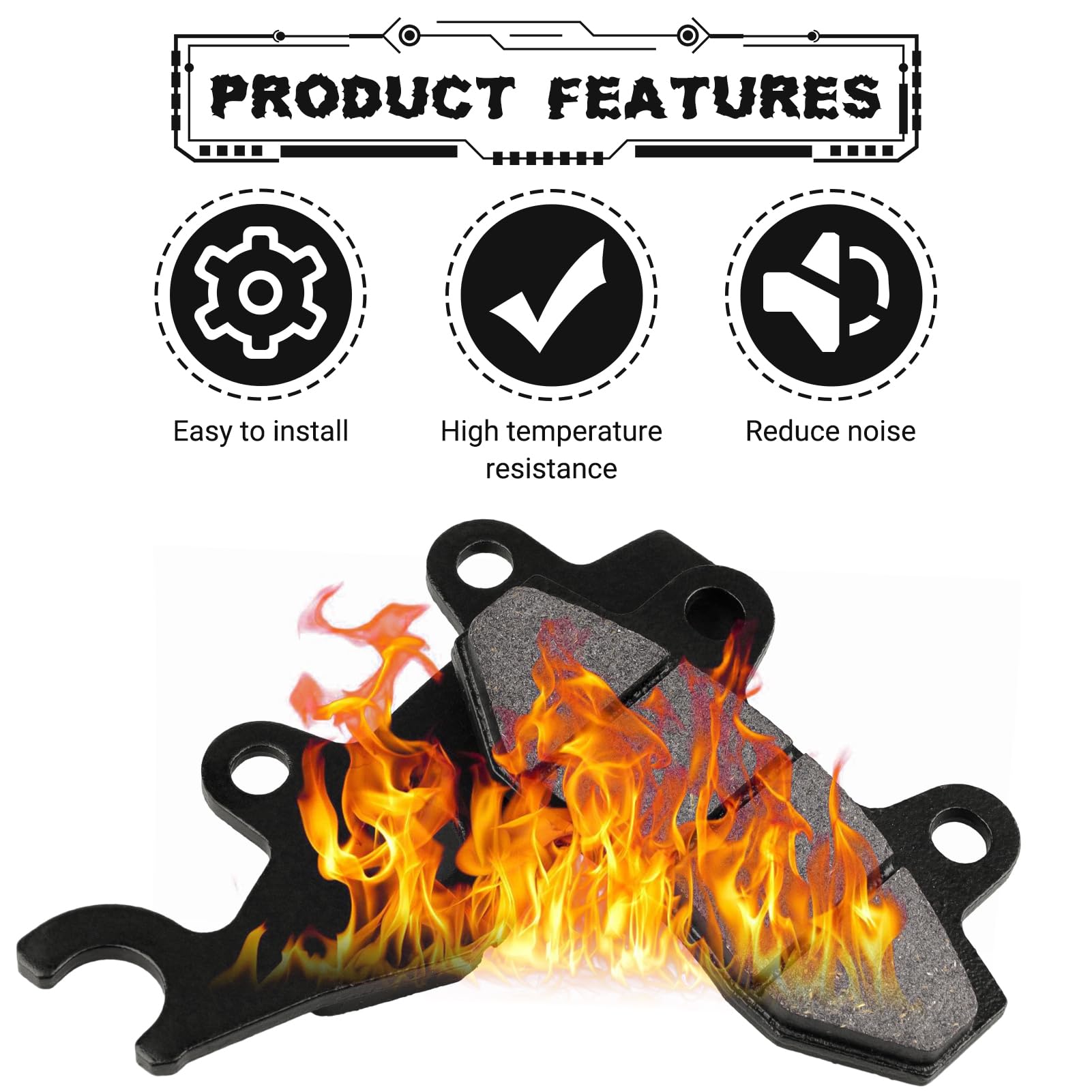 Locopow Front Rear Brake Pads For Kawasaki Ninja 250R 300 400 Ex250 Ex300 Ex400 2008-2023 W175 2018-2019 Z250Sl 2014-2018 Z400 K