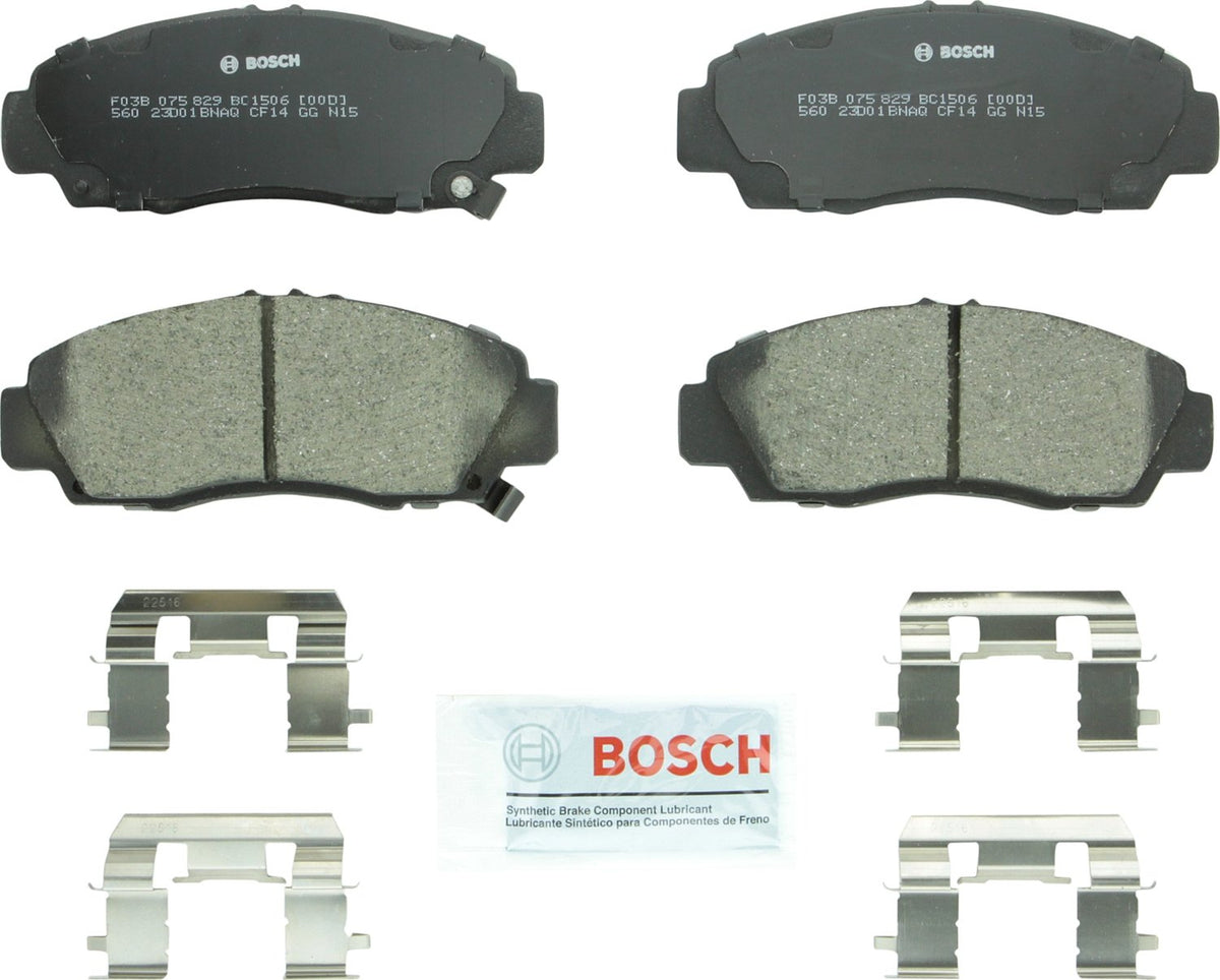 BOSCH BC1506 QuietCast Premium Ceramic Disc Brake Pad Set - Compatible with Select Acura TSX; Honda Accord; FRONT