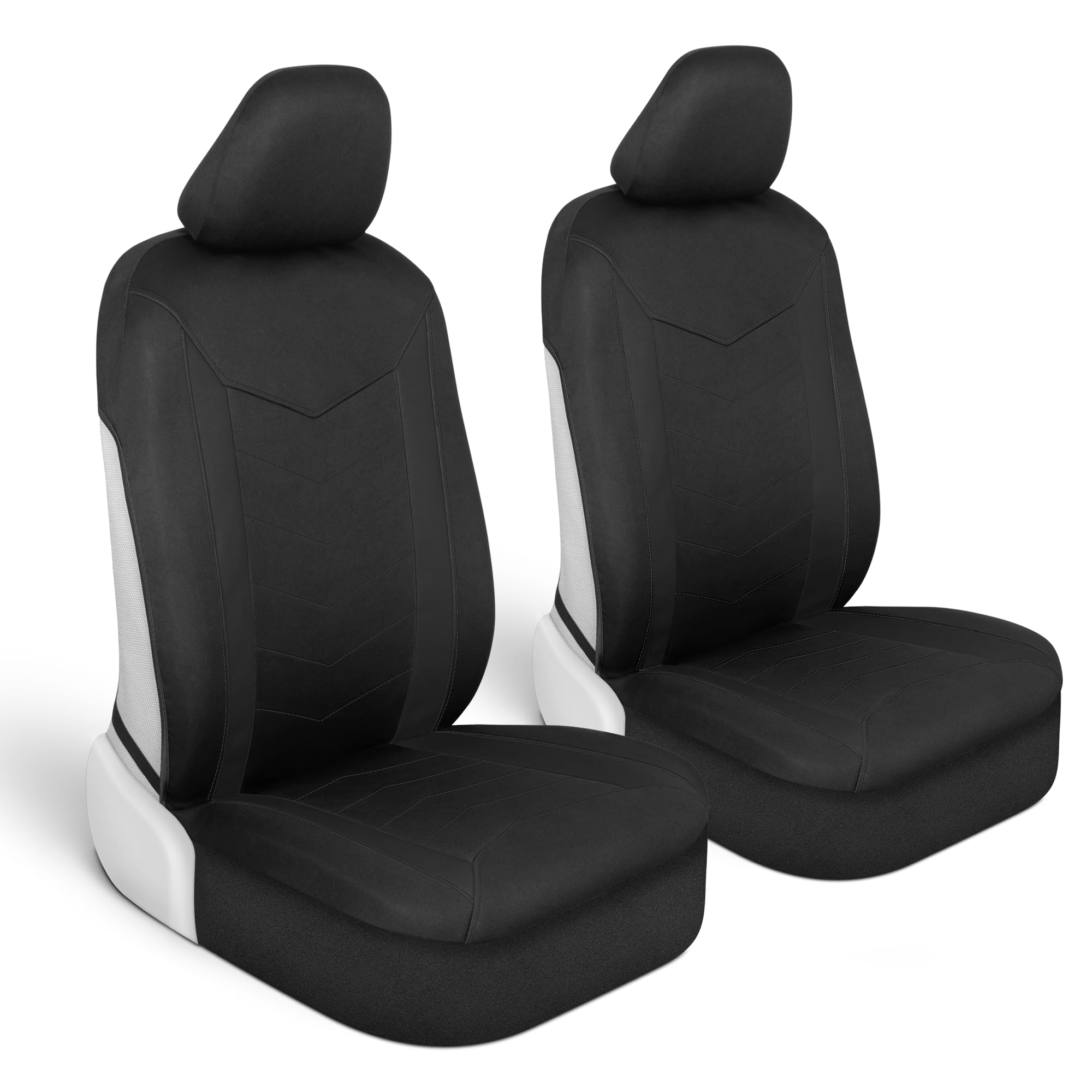 Motor Trend Spillguard 2 Black Seat Covers For Cars & Seat Covers For Trucks - Neoprene Lining Waterproof Car Seat Covers Front 