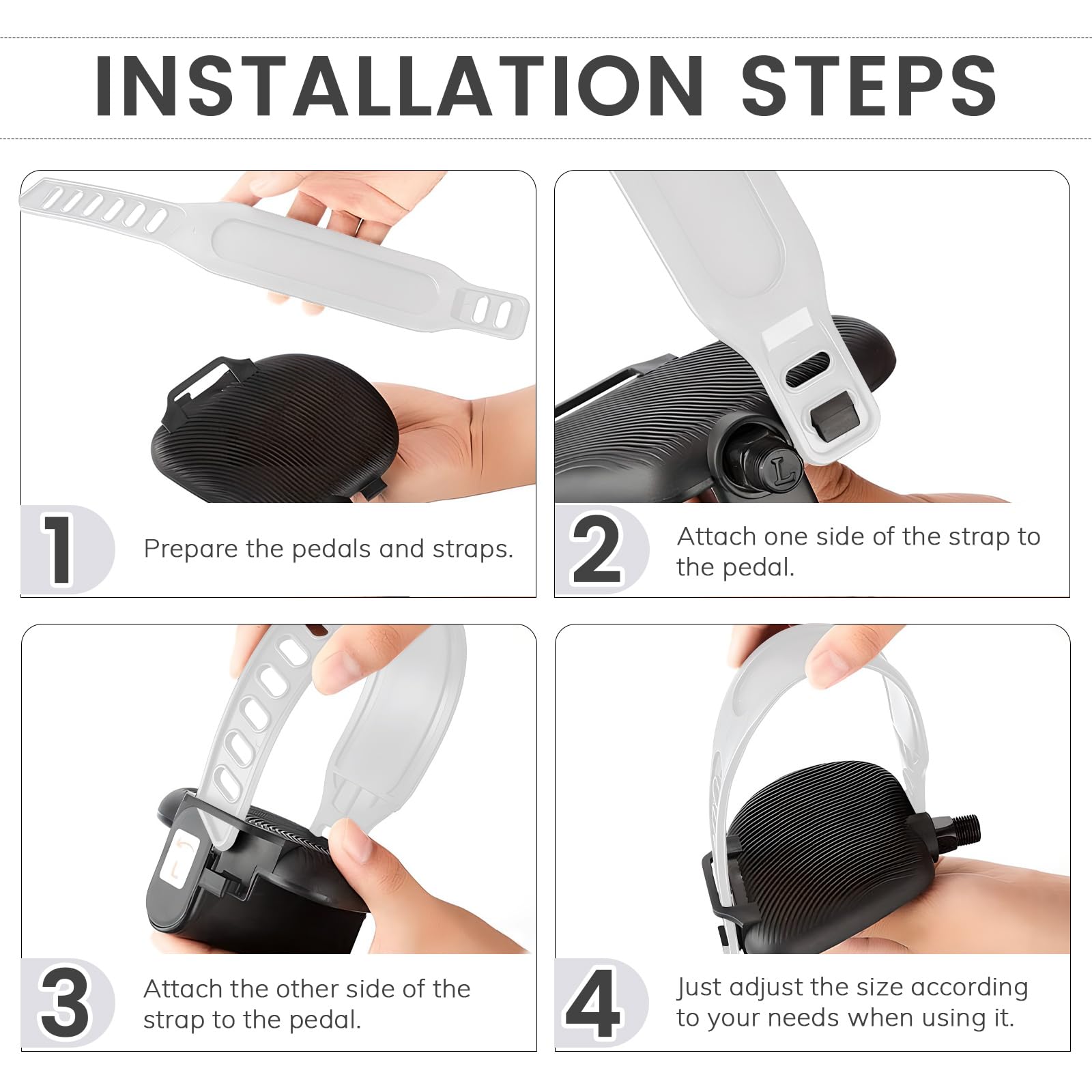 2Pcs Bike Pedal Straps, Spin Bike Pedals, Universal Exercises Bike Pedals Replacement, 12.5  2.1In Pedal Straps For Exercise Bik