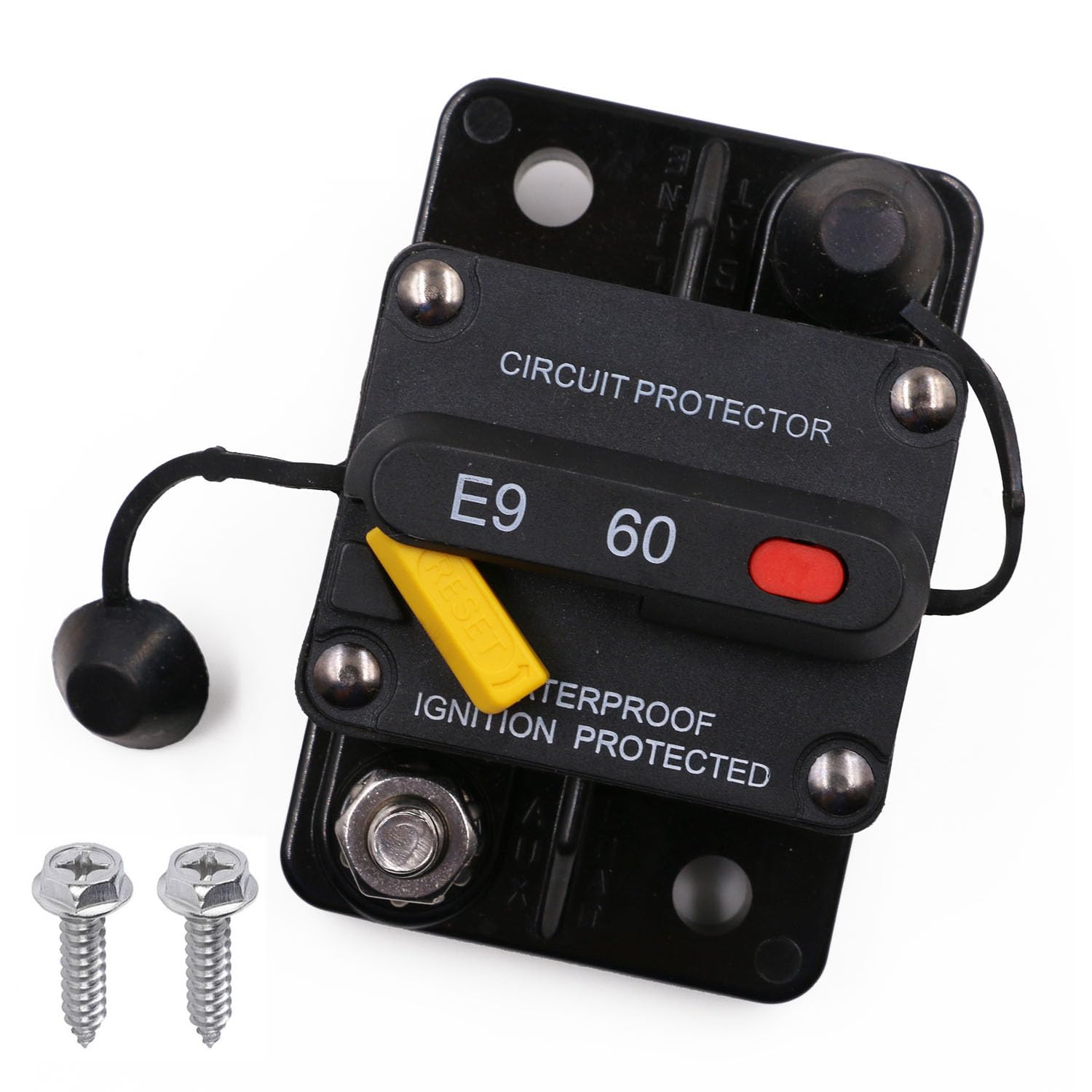 T Tocas 60 Amp Trolling Motor Circuit Breaker With Recessed Switch Design For Boat Marine Atv | Waterpoof Ip67 Protection With M