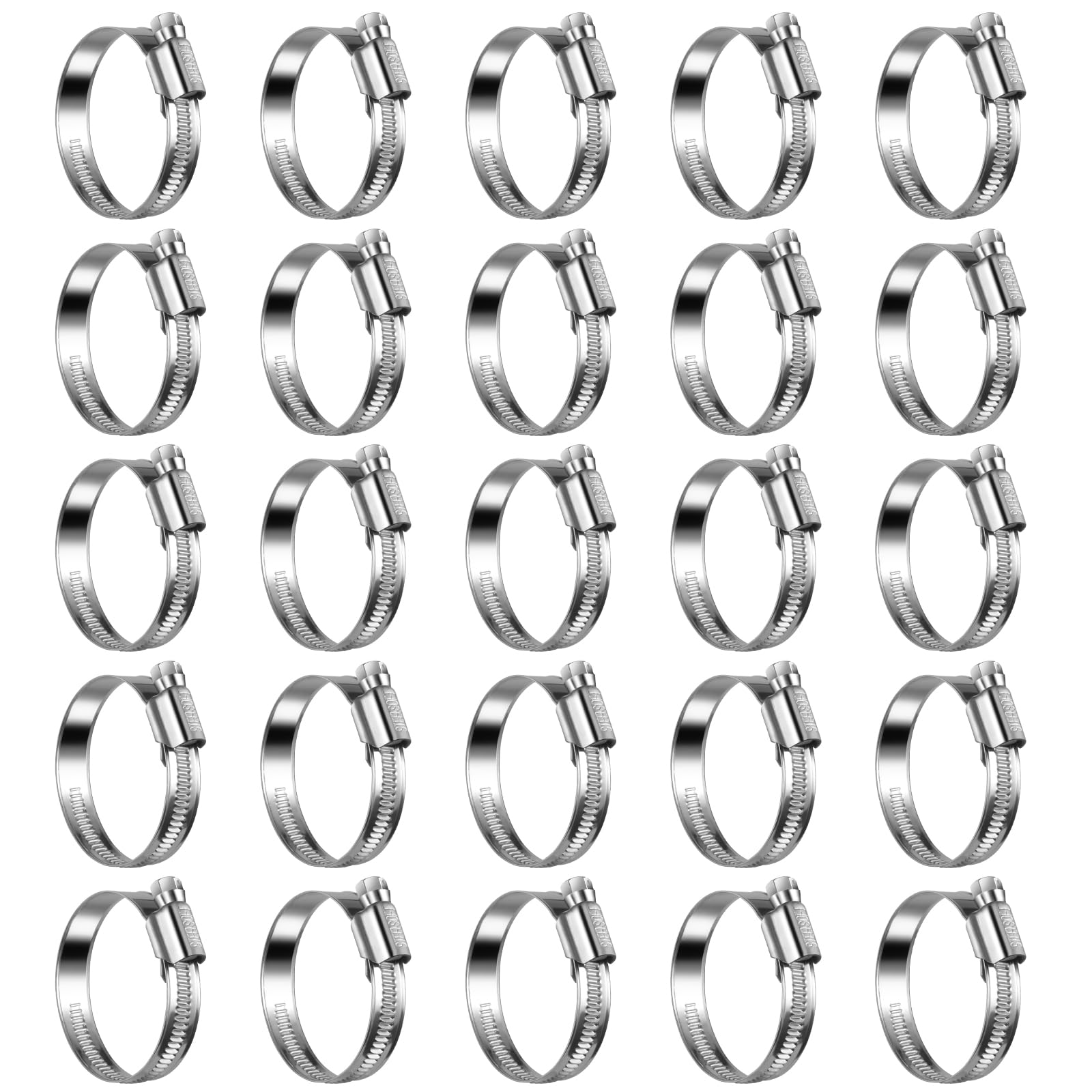 Steelsoft Heavy Duty Hose Clamp Size#24, 1-1/4 To 2 Inch Adjustable Worm Gear Drive Hose Clamps Stainless Steel 304 For Fuel Inj