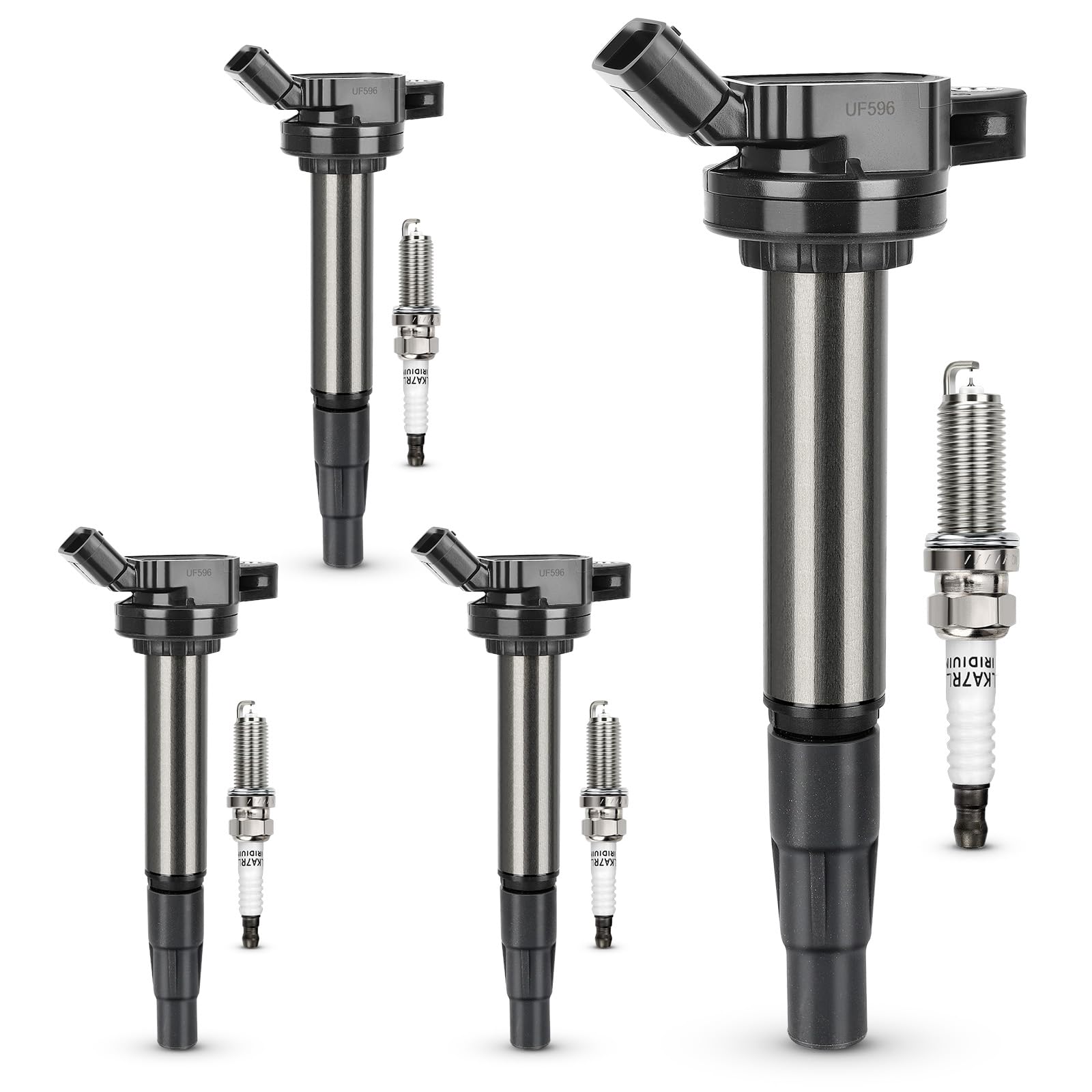 Uf596 Ignition Coil & 93501 Double Iridium Spark Plug Compatible With Toyota Corolla Matrix Prius Prius V C-Hr/Lexus Ct200H /Sci