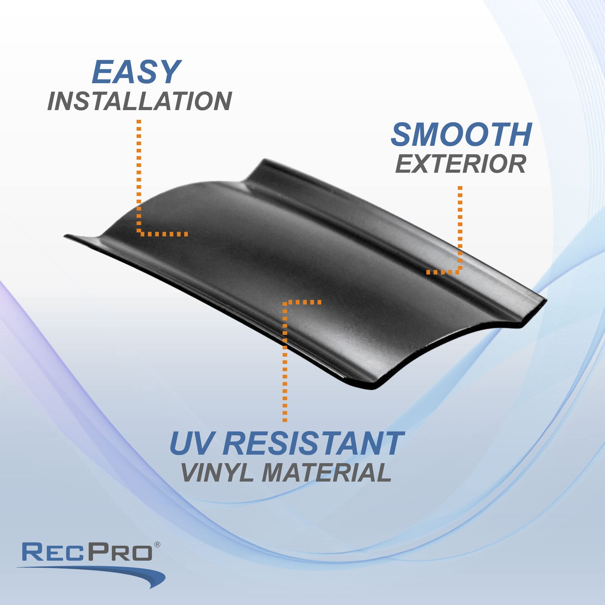 RecPro 1 RV Vinyl Trim Insert | UV Protection | Roof Trim (50', Black)