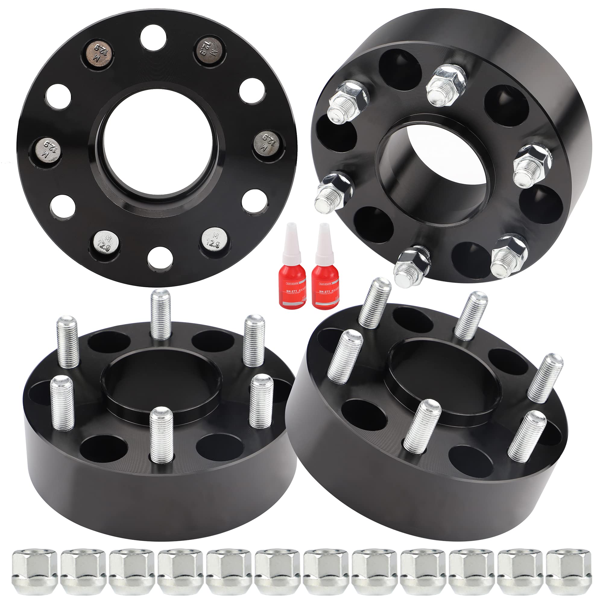 Richeer 2 Inch 6X5.5 Wheel Spacer For 2019-2024 Ram 1500, 4 Pcs 6X139.7Mm Wheel Spacer With 14X1.5 Studs & 77.8Mm Center Bore For 2019 2020 2021 2022 2023 2024 Ram 1500