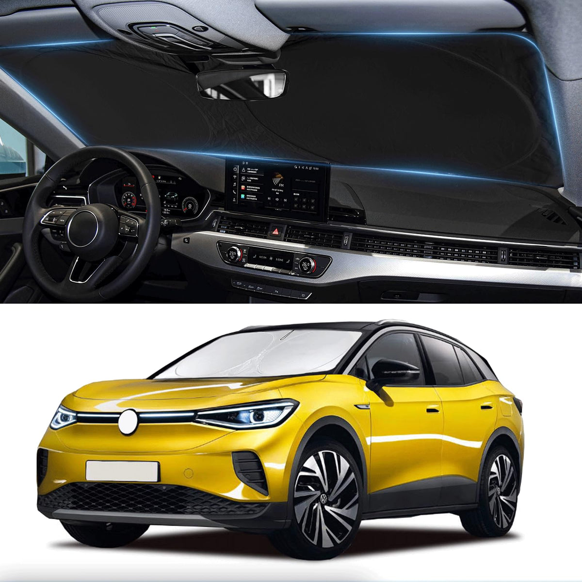 Custom Fit Vw Id.4 Windshield Sunshade For 2021-2022 2023 2024 2025 Vw Id.4 For Volkswagen Accessories Front Window Shield Cover