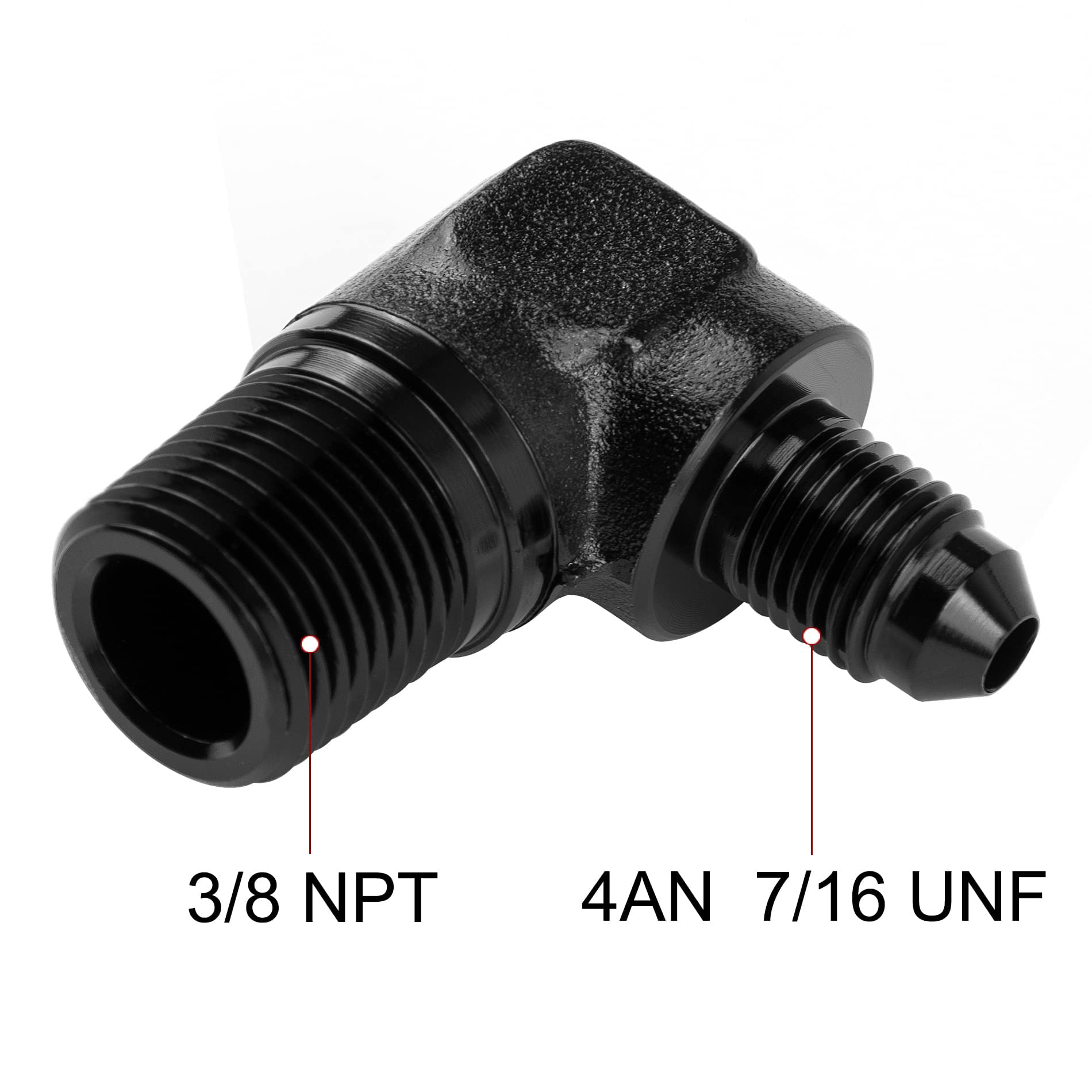 Evil Energy 4An To 3/8'' Npt Male 90 Degree Fitting Adapter Aluminum