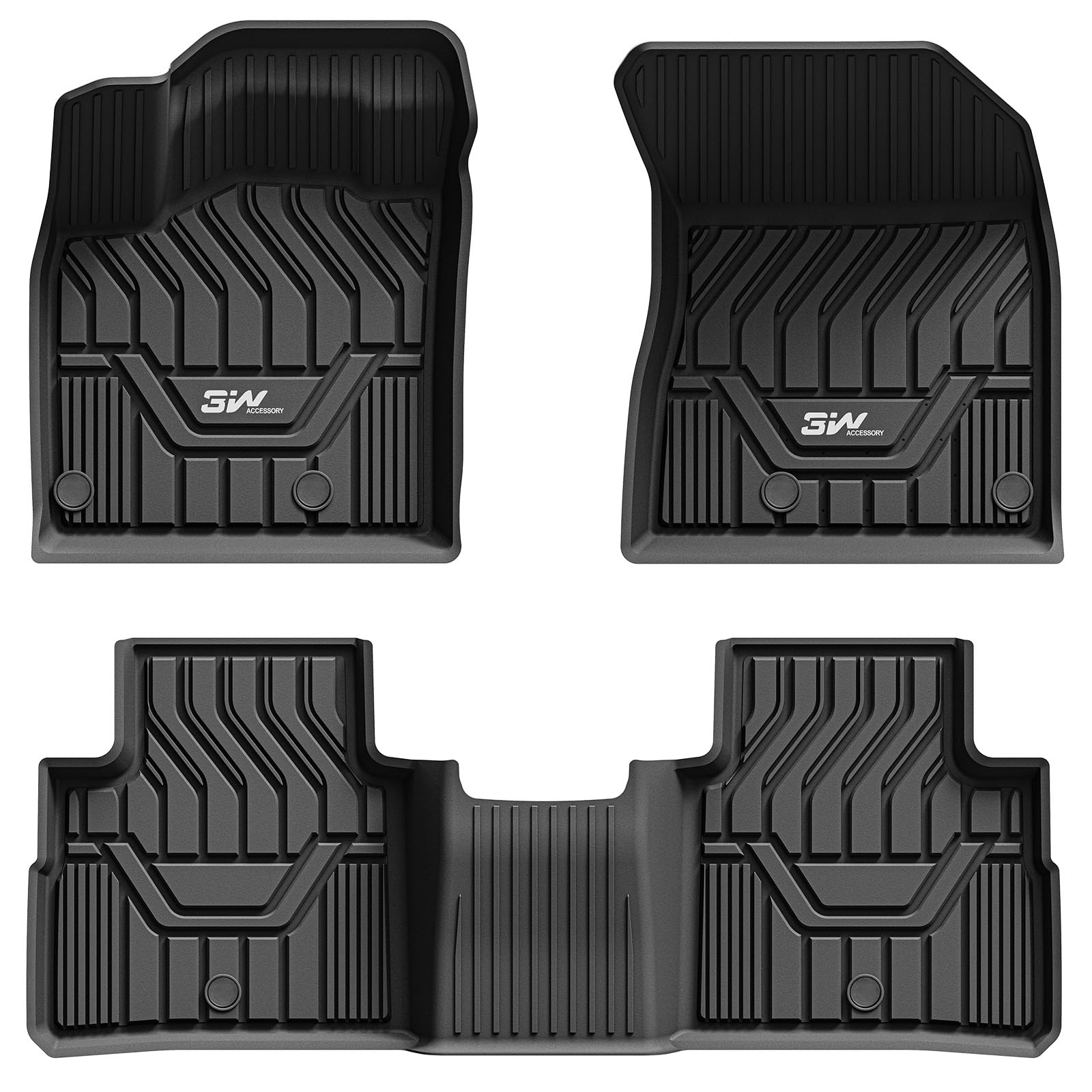 3W Floor Mats For 2021-2023 2024 2025 Nissan Rogue Custom Fit Tpe All Weather Rogue Floor Liner Full Set 1St And 2Nd Row Car Mat
