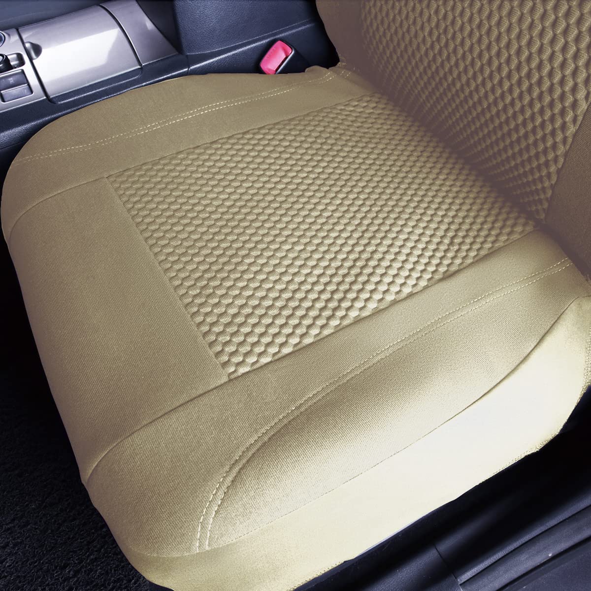 Flying Banner car seat Covers Full Set Velvet Cubic Heat Stamp Massage Breathable Rear Bench Split Black Gray Beige tan 40/60 50