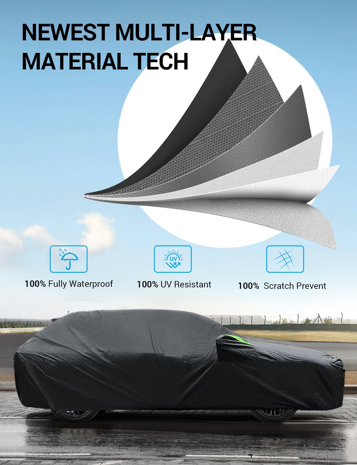 Proadsy 2025 Upgrade Car Cover Custom Fit For Hyundai Venue 2020-2025, Waterproof All Weather For Automobiles, Full Exterior Cov