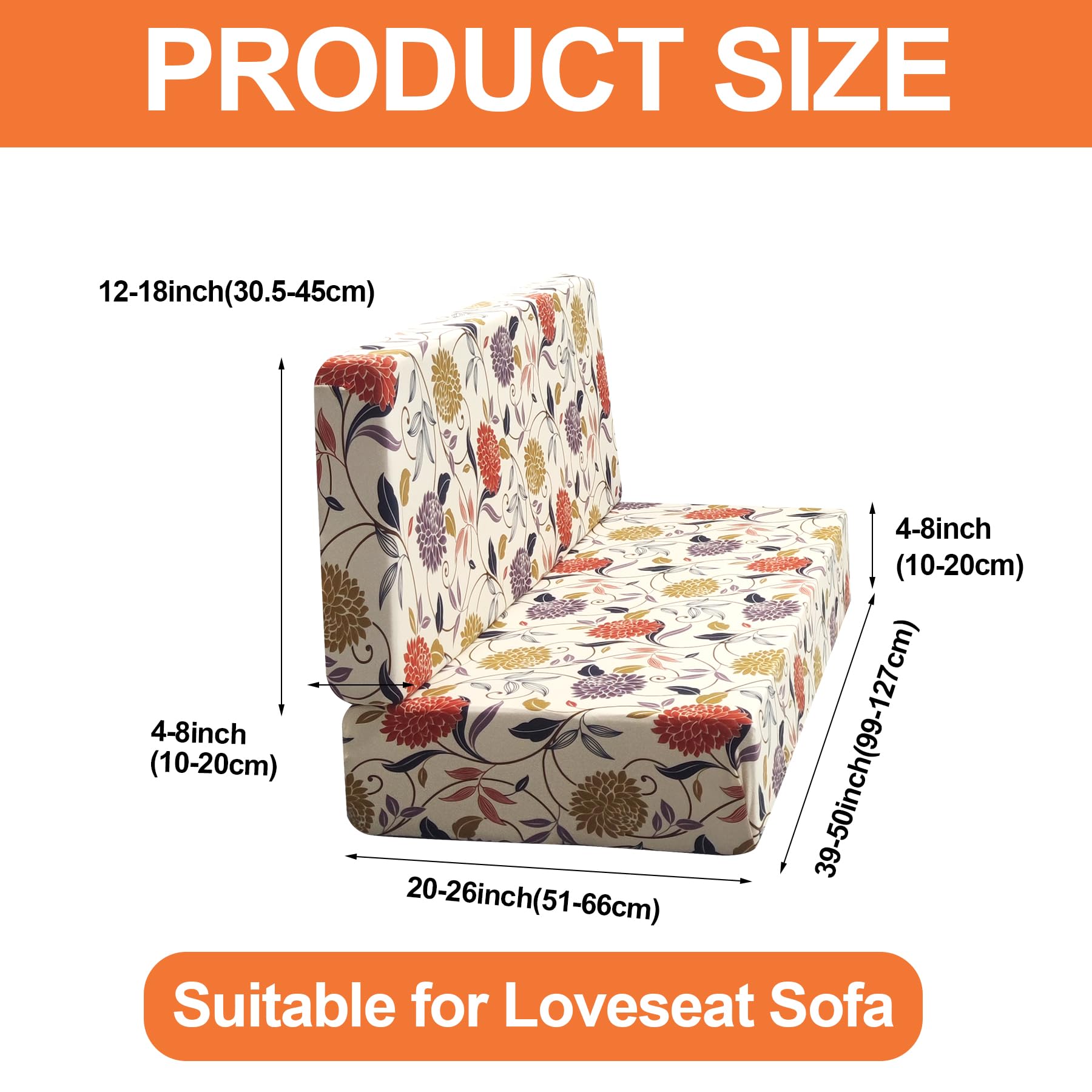 Fuangui Rv Dinette Cushion Covers - Stretch Camper Cushion Booth Seats Replacement - Washable Sofa Furniture Protector (A4, 2 Be