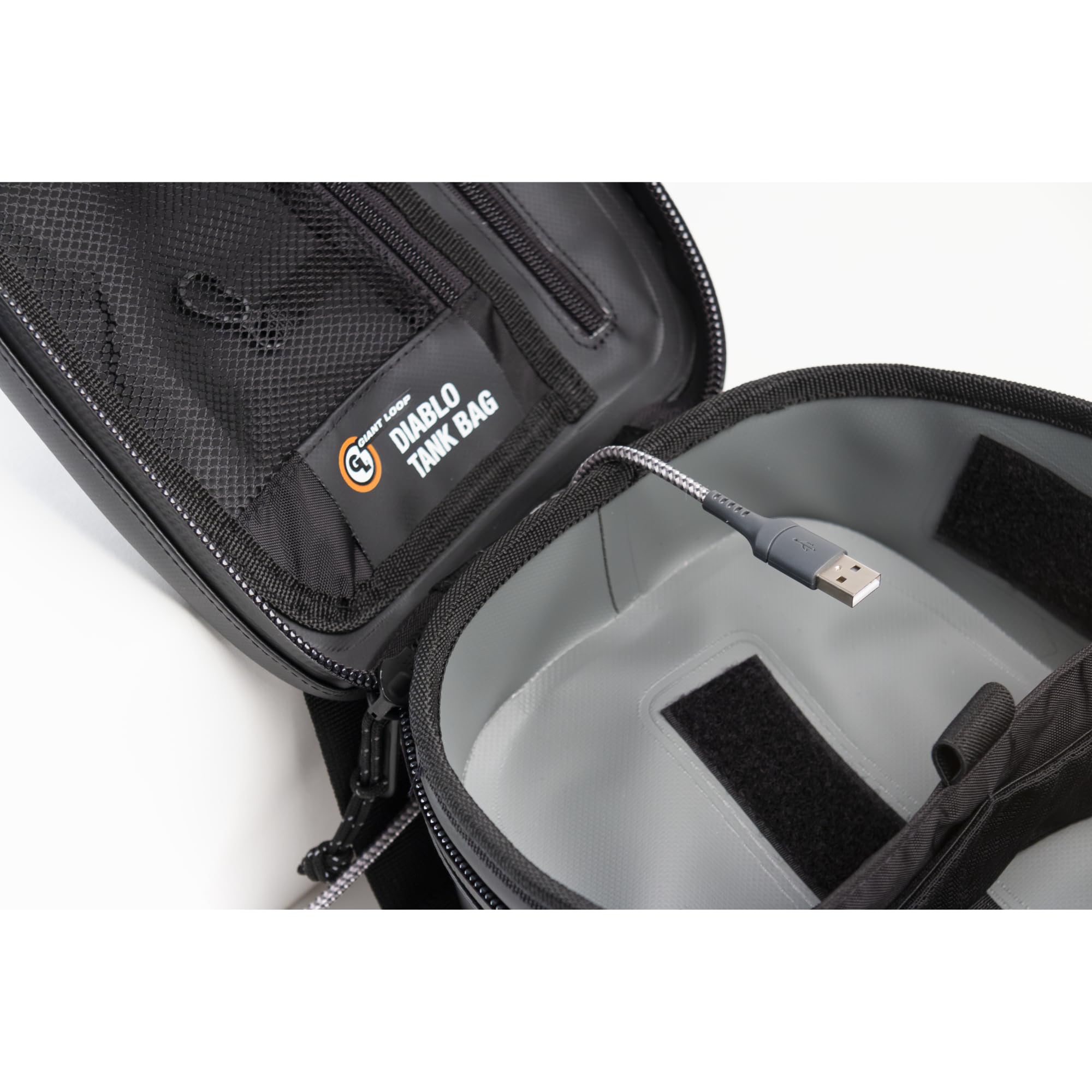 Giant Loop Diablo Tank Bag, Gray Waterproof Motorcycle Tank Bag, 6-Liters Capacity For Small Items, Fits Any Dirt Bike, Snow Bike, Adventure, Dual Sport & More