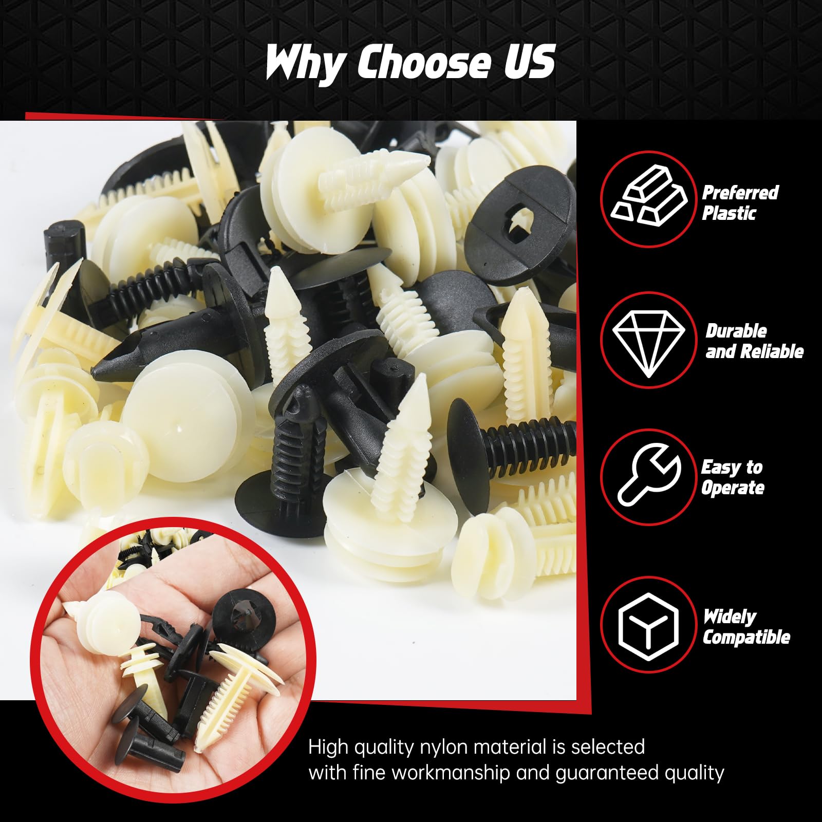 Otuayauto 125Pcs Door Trim Clips 6 Most Popular Sizes Replacement For Gmc Buick - Bumper Fender Retainer Clips With 5Pcs Fastene