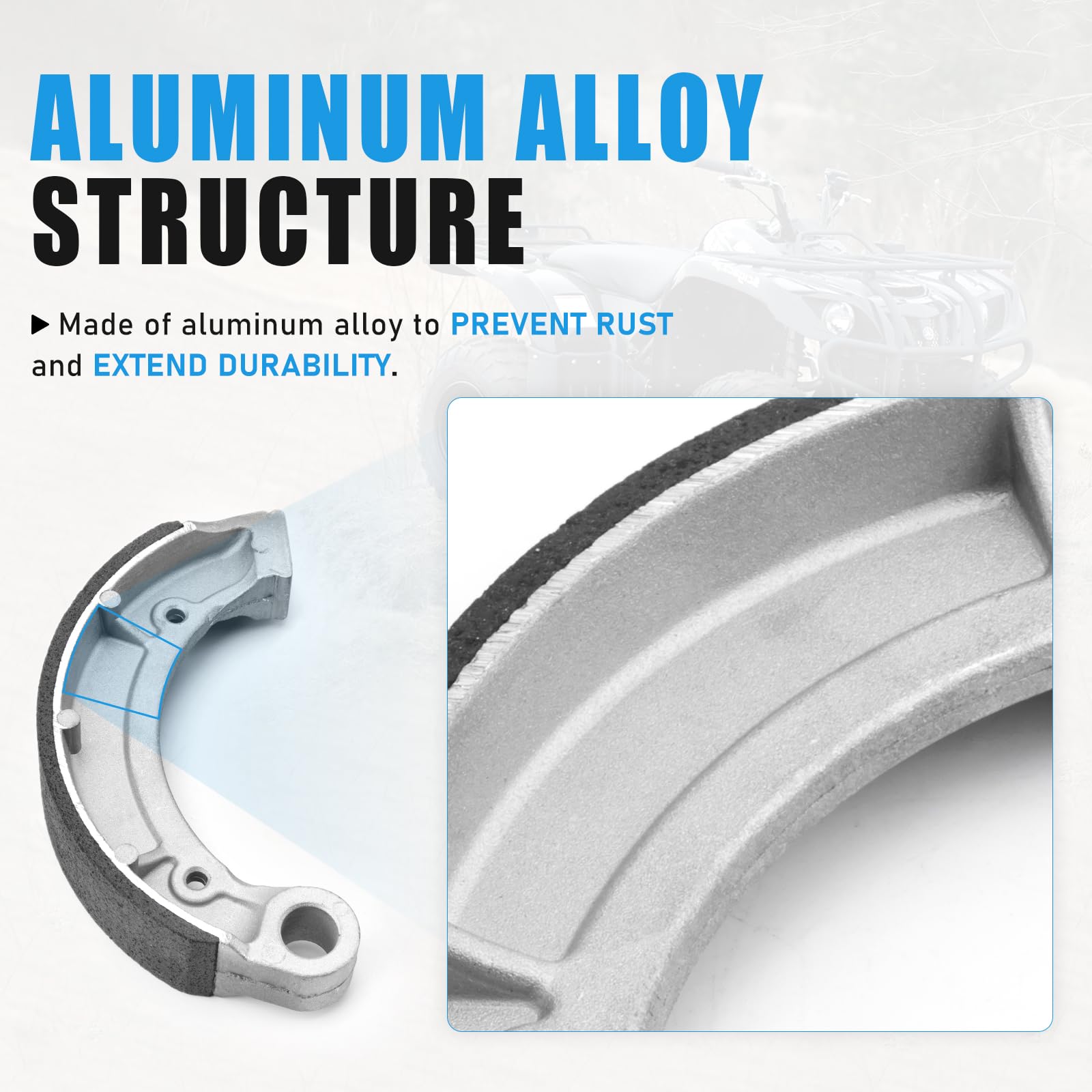 Rear Brake Shoes for Yamaha Grizzly 350 Bruin 250 350 Big Bear 250 2004-2014 Big Bear 400 2005-2006 Wolverine 350 2006-2009 Kodi