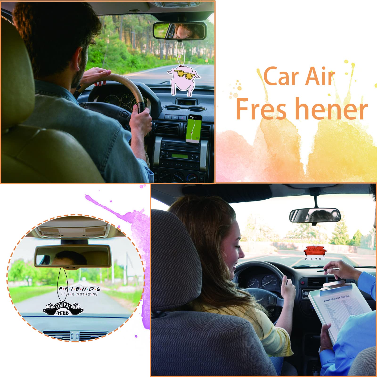 5Pcs Car Air Fresheners,Funny Merchandis Car Accessories,Funny Merchandis Tv Show Merchandise Car Rearview Mirror Pendant Perfec