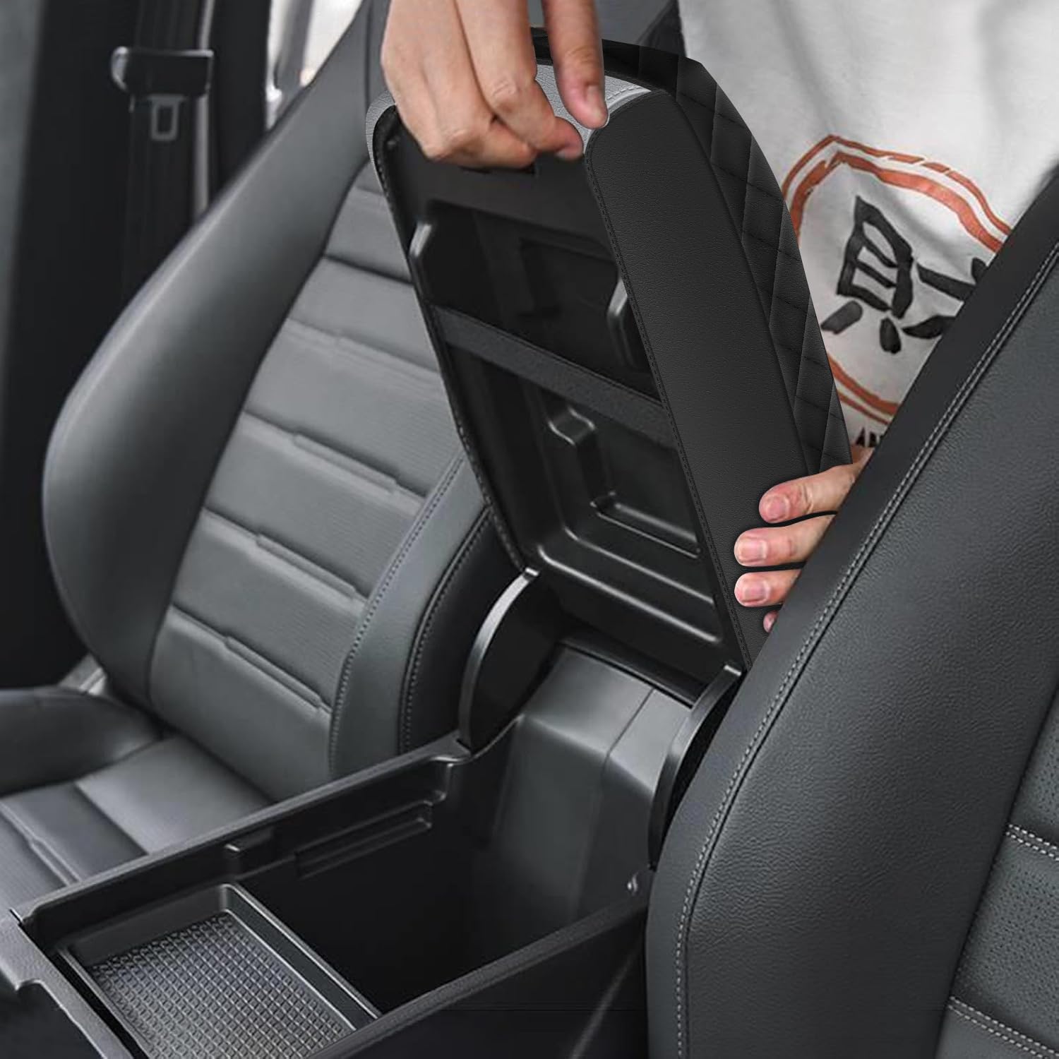 Aomsazto Armrest Heightening Pad For 2007-2011 Toyota Camry Middle Console Black