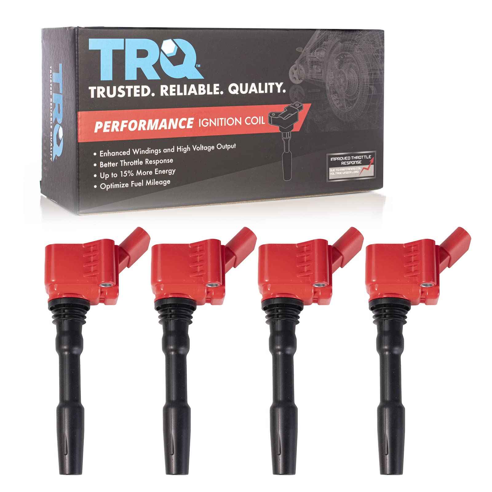 TRQ Ignition Coil Set Compatible with 15-20 Audi 13-20 Volkswagen
