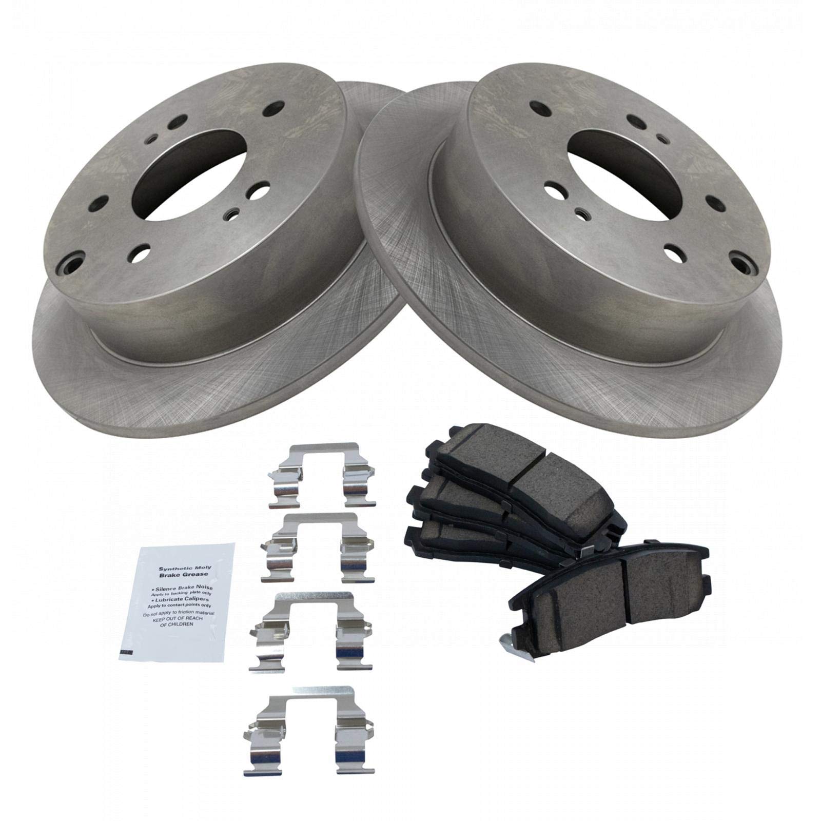 Trq Rear Brake Pad & Rotor Kit Brake Pads Brake Rotor Ceramic Compatible With 2006-2012 Mitsubishi Eclipse 2004-2012 Galant