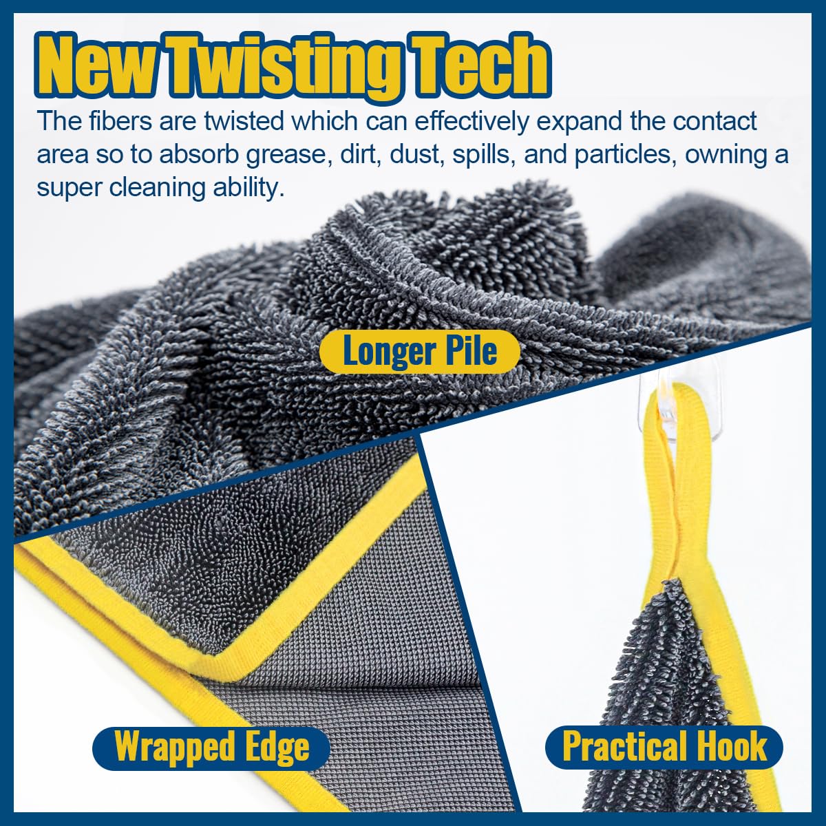 Airlab Microfiber Towels For Cars Drying Detailing Extra Large Super Absorbent Auto Exterior Cleaning Cloth Ultra Soft, Lint-Fre