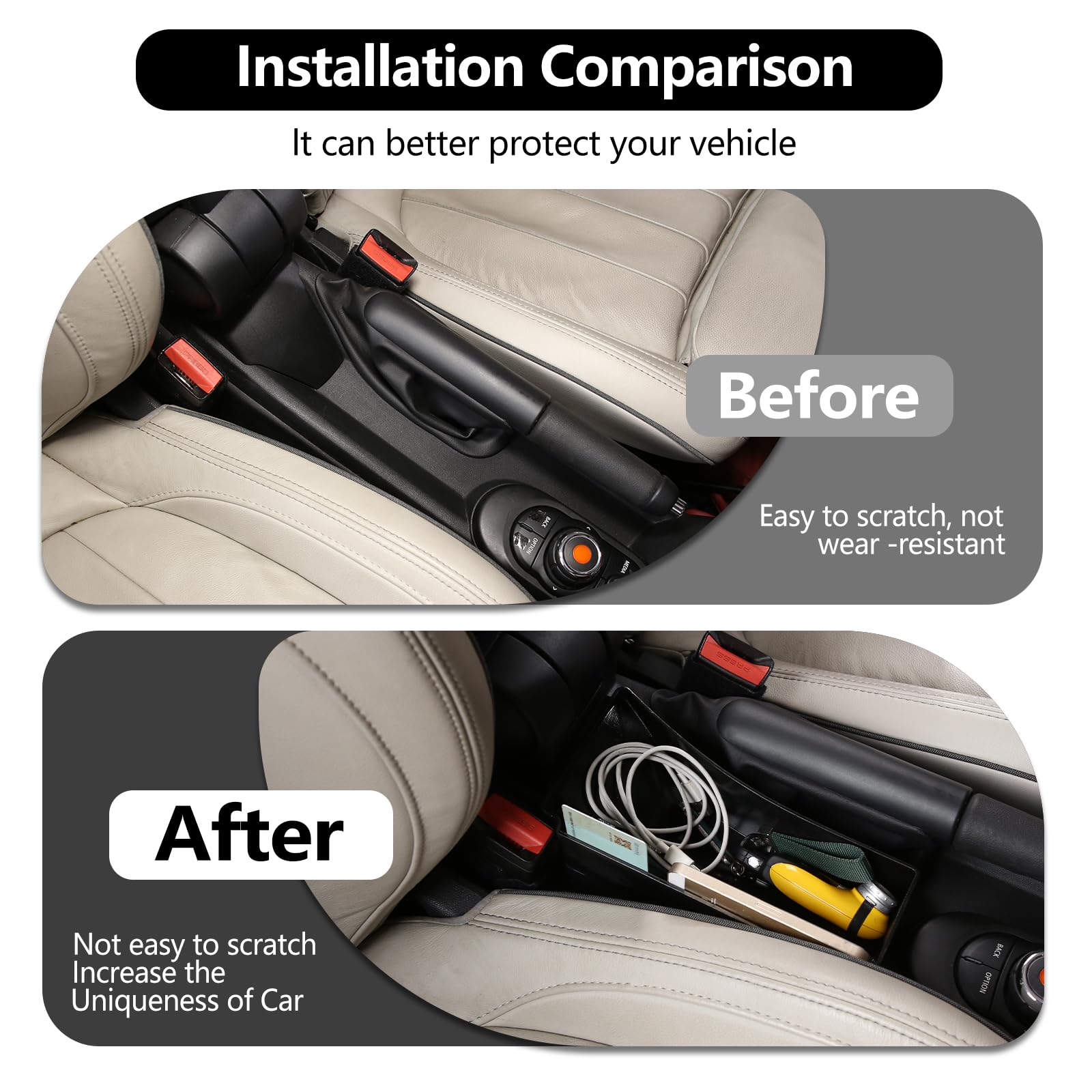 Happyhorse Car Central Control Storage Box Compatible With Bmw Mini Cooper Cooper S Jcw F55 F56 F57 2014-2022 Car Central Control Gear Rear Storage Box Tray Accessories