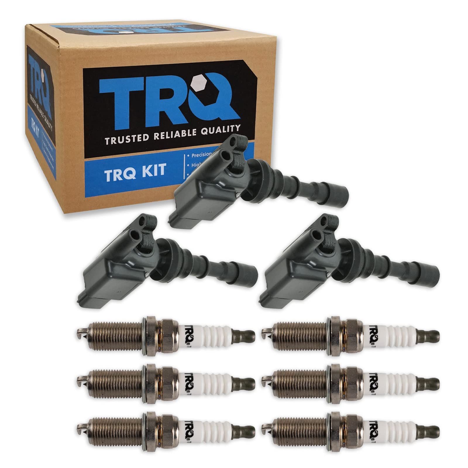 Trq Ignition Kit Ignition Coil Spark Plugs Compatible With 2001 Hyundai Xg300 2002 Xg350 2002-2005 Kia Sedona