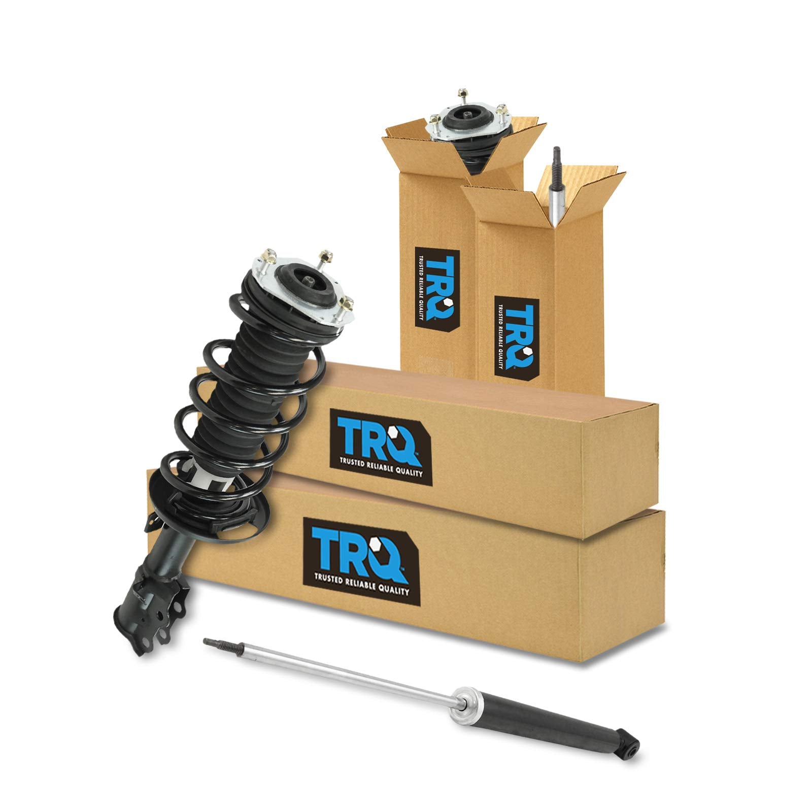 Trq Front And Rear Complete Strut Assembly & Shock Absorber Kit Complete Strut & Coil Spring Assembly Compatible With 2011-2013 