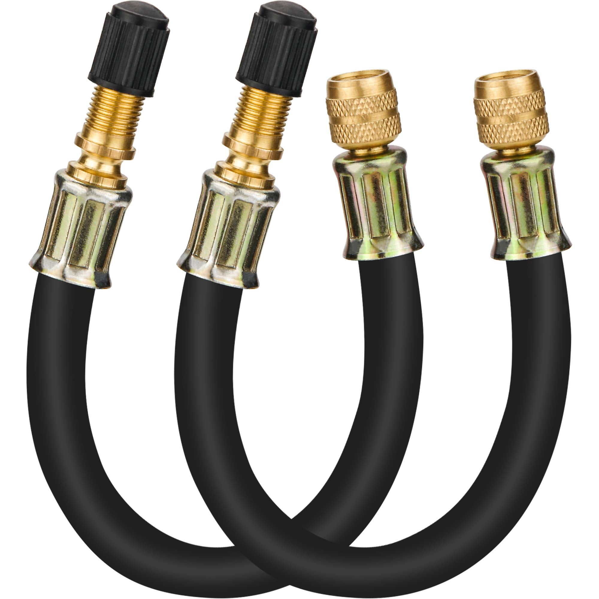 Mellbree 2pcs Valve Stem Extenders, 8.25 Inch Flexible Schrader Tire Valve Stem Extension Compatible for Harleys, RV, Stroller, 