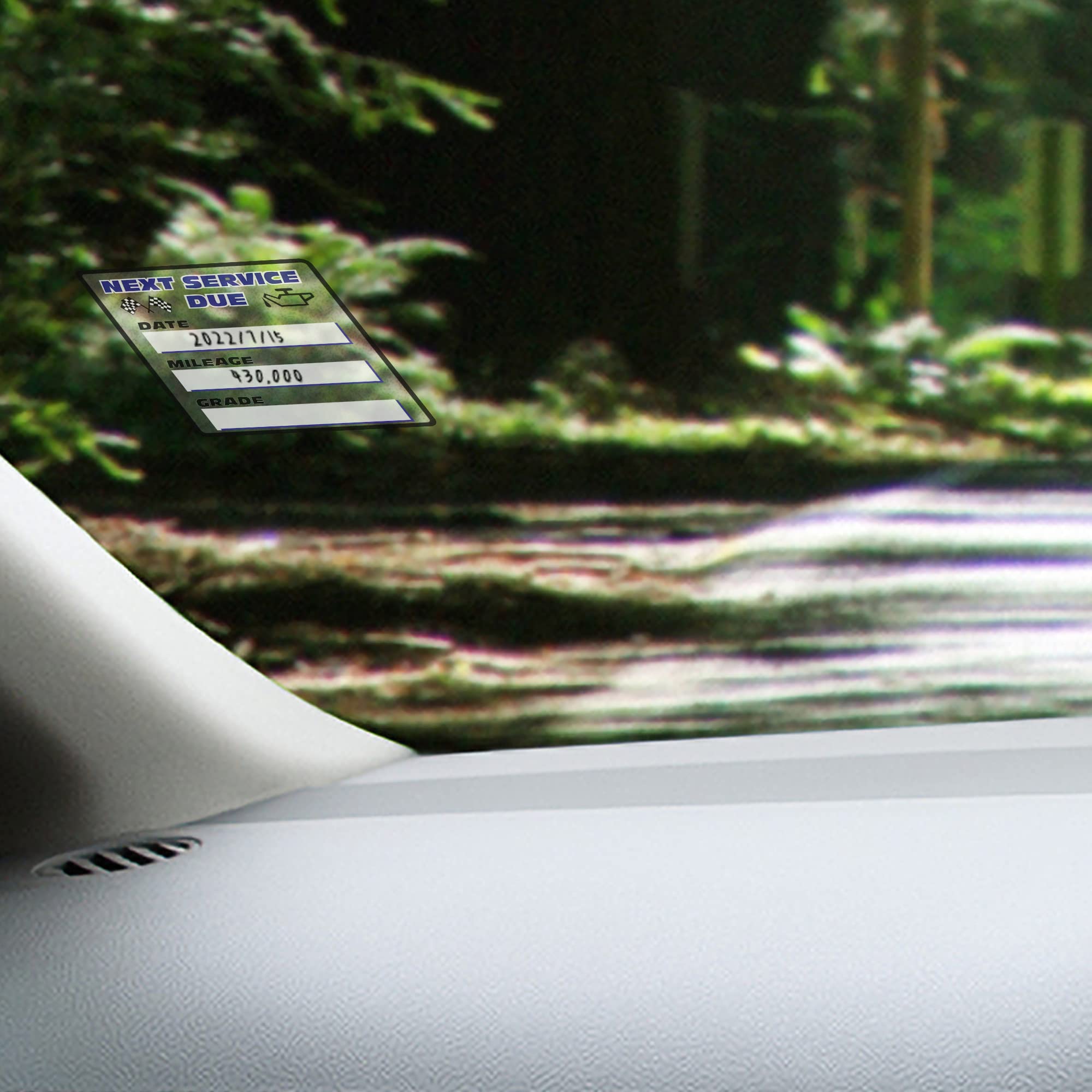 Hybsk 200Pcs Clear Oil Change/Service Reminder Stickers 2 ''X2 '' Premium Quality Next Service Due Oil Change Stickers (Flag)