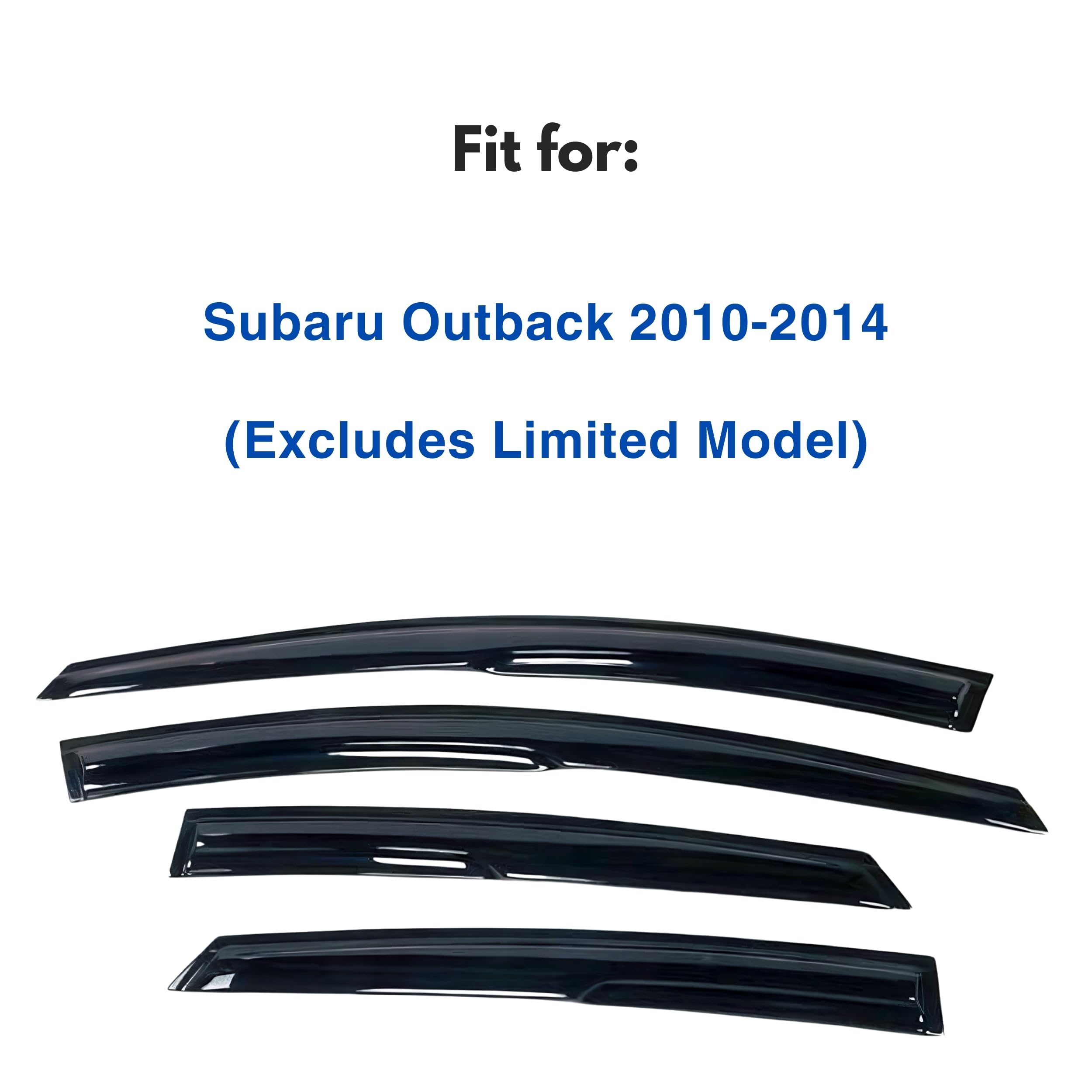Ig Window Visor For Subaru Outback 2010-2014, Rain Guard Tape-On Extra Durable Sun Wind Side Vent Window Deflector Mugen Style,