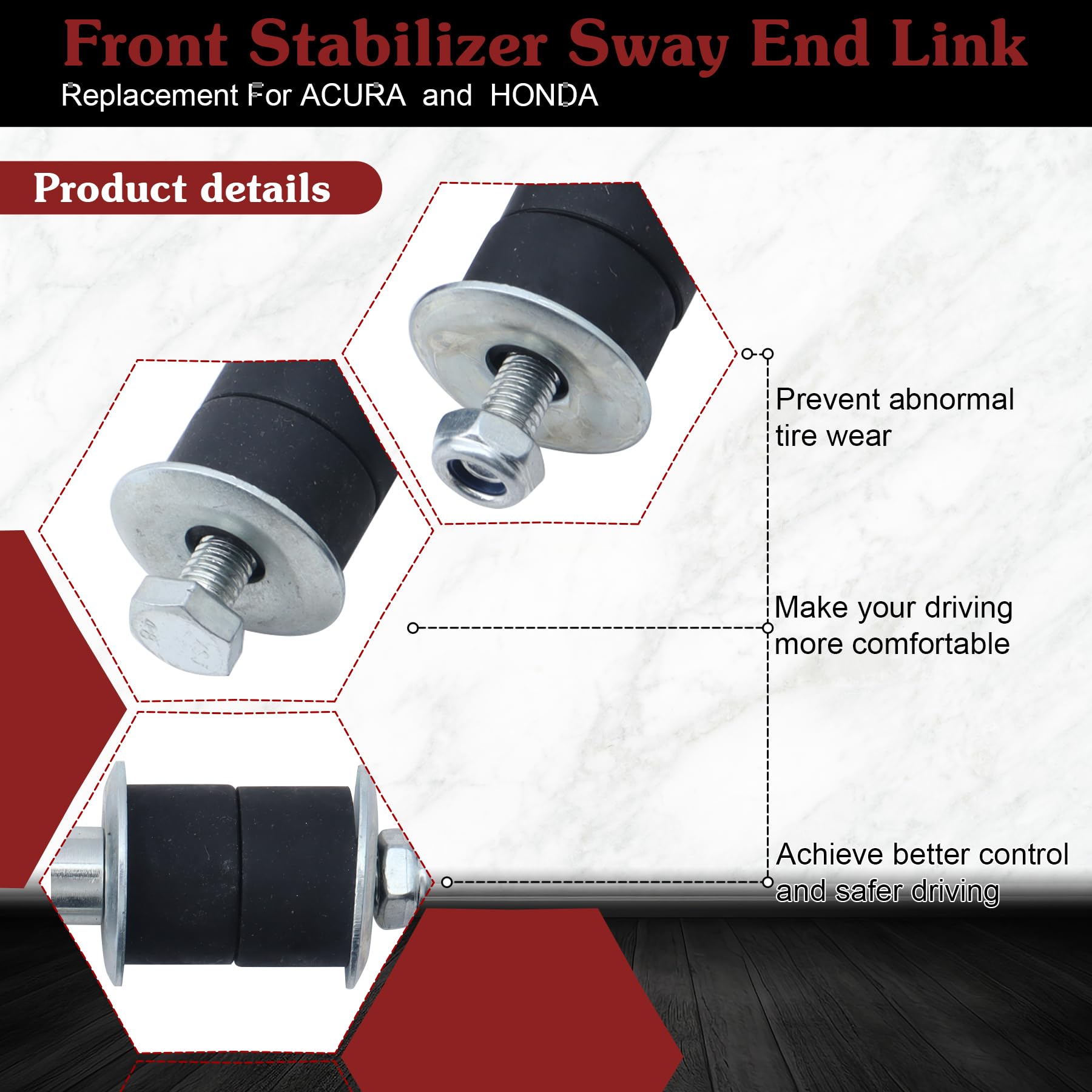 Stiueoav K90123 Sway Bar Link - Front Stabilizer End Link Compatible With 1990-2001 Integra?1988-2000 Civic?1988-1991 Crx?1988-1