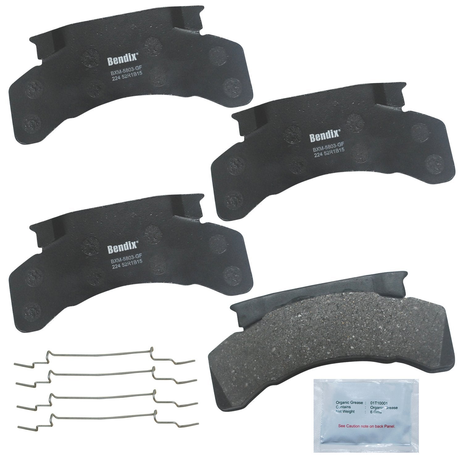 Bendix Fleet Metlok Mkd224Fm Brake Pads For Select Models Chevrolet B7 Kodiak Lpo,Lnt8000 Mt35,Mt35 B7 Topkick,C6000,C7000 Frr