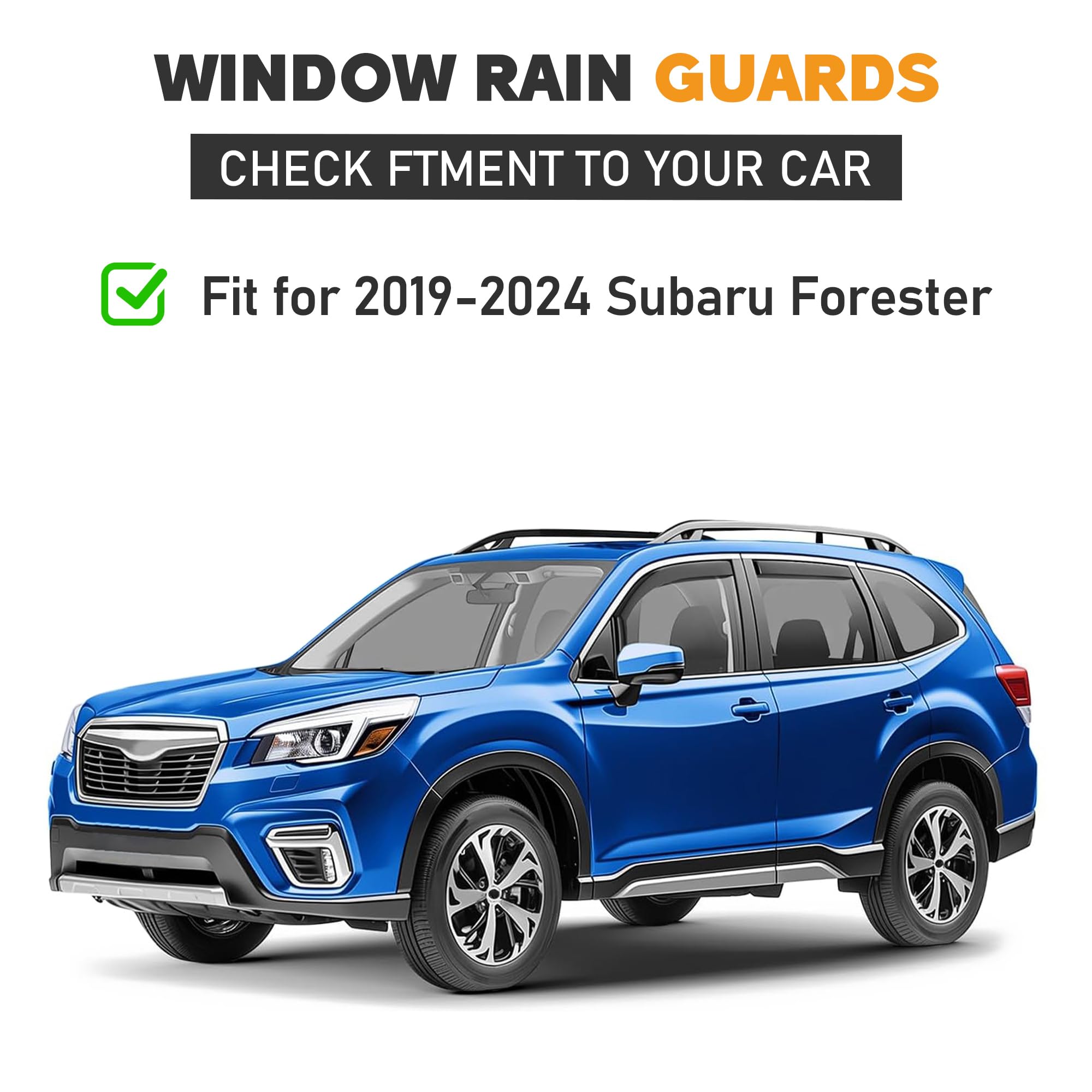 Hope You Ready Shatterproof Tape-On Window Rain Guards Fit For 2019-2024 Subaru Forester, Extra Durable Window Deflectors, Vent