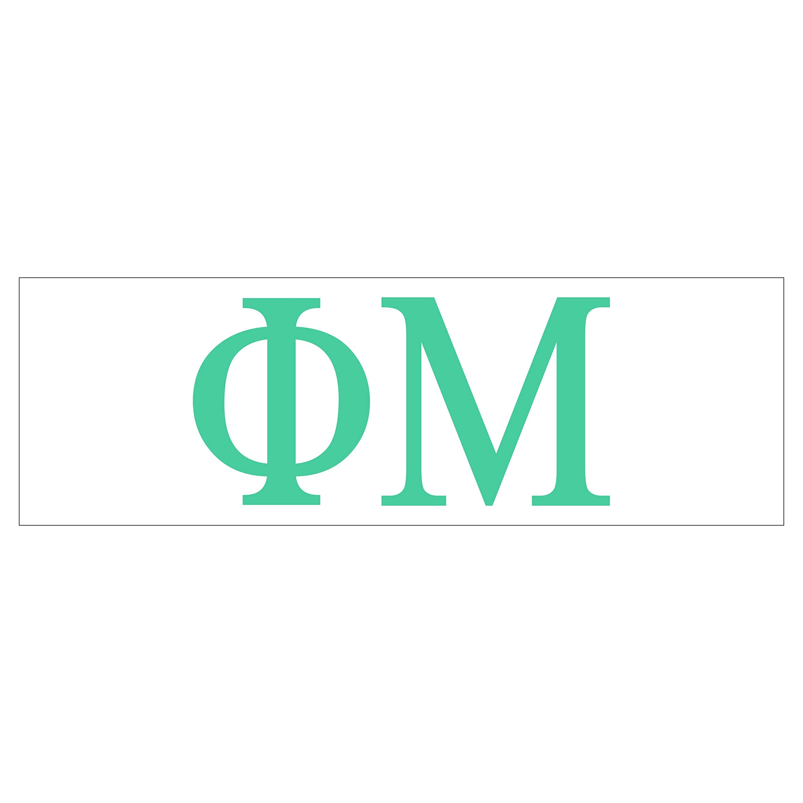 Pro-Graphx Phi Mu Greek Sorority Sticker Decal, 2.5 Inches Tall, Mint