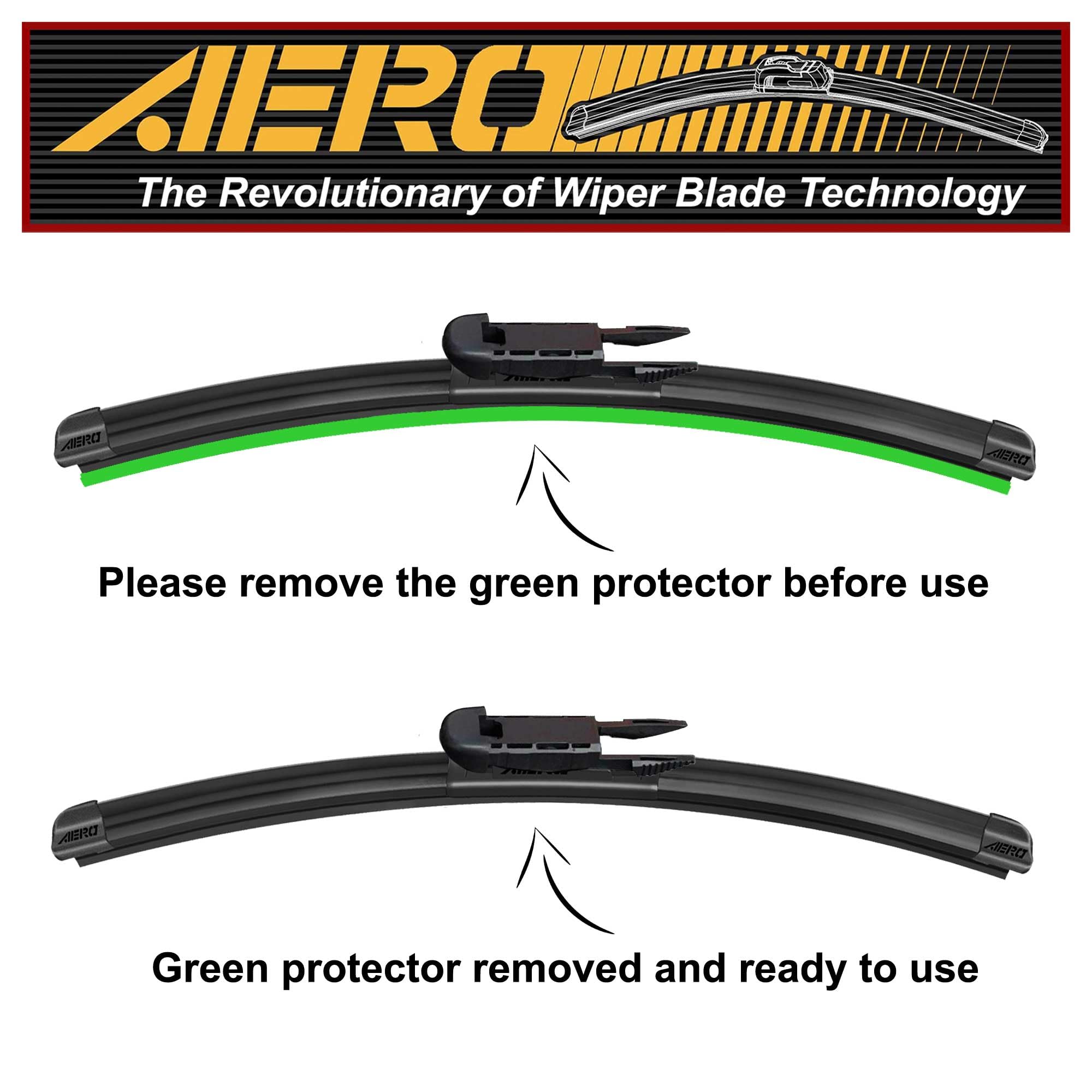 Aero Wipers Replacement For Chevrolet Tahoe 2008-2007, 22''+22'' Front + 12'' Rear, Premium All-Season Windshield Wiper Blades W