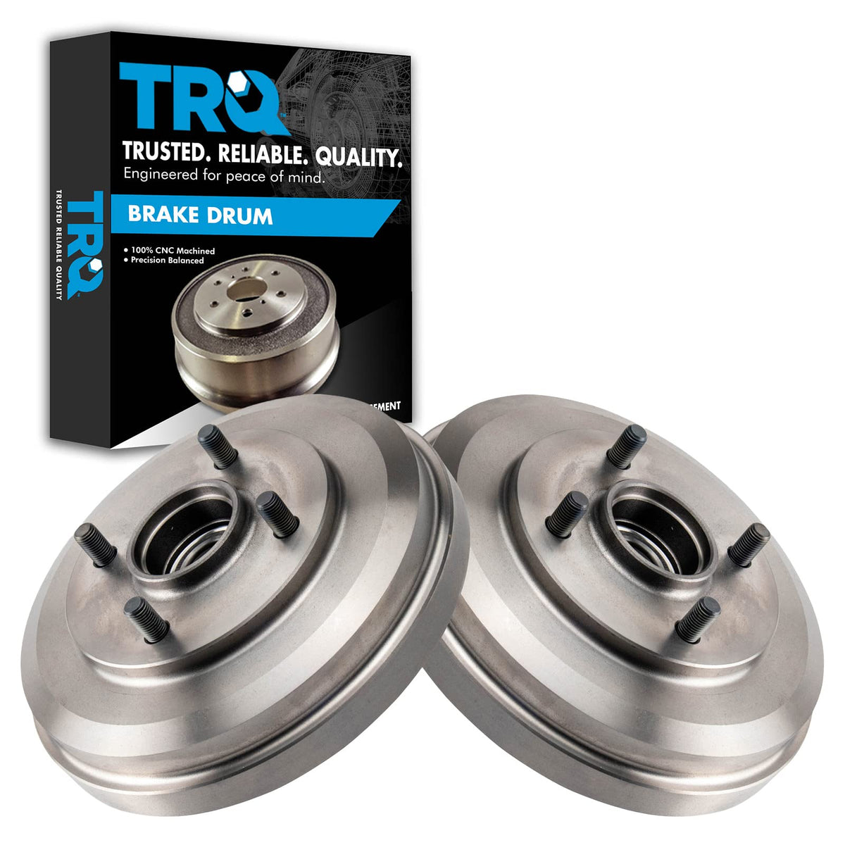 Trq Rear Brake Drum Pair Set Compatible With 2009-2011 Ford Focus