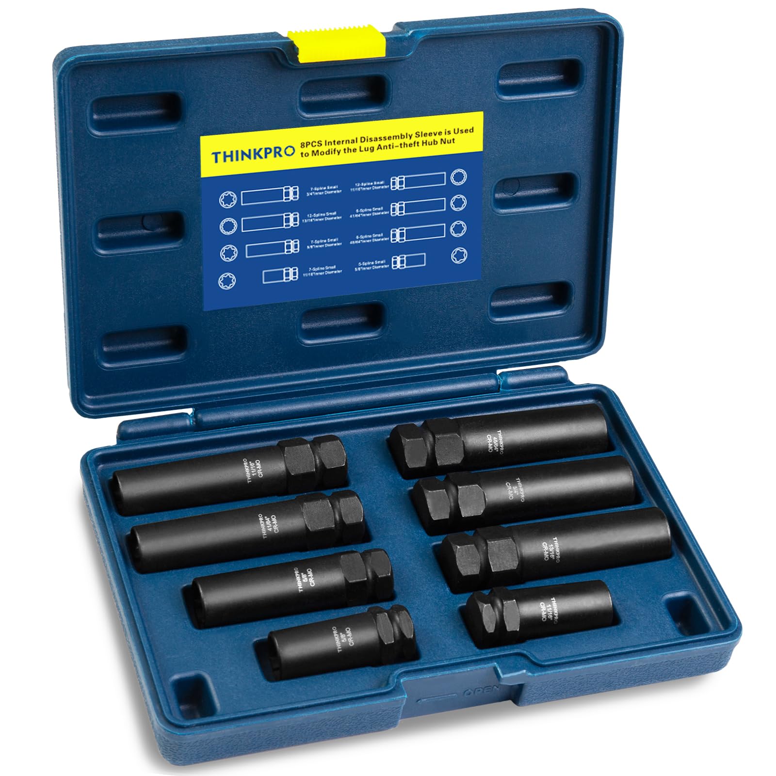 Thinkpro Wheel Lock Removal Kit - 8 Piece Sae & Metric Lug Nut Key Set For Easy Removal Of Locking Lug Nuts On Aftermarket And F