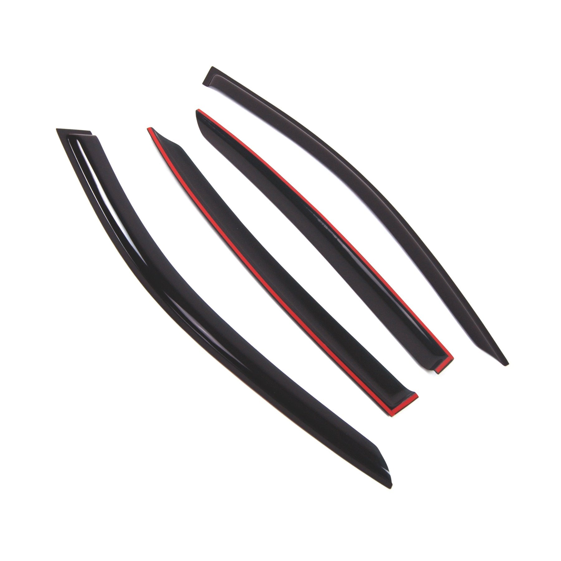 Tuningpros Window Visor Compatible With 2014-2016 Infiniti Q50, Dgwv2-808 Outside Mount Deflector Rain Guard Dark Smoke, 4 Pcs S