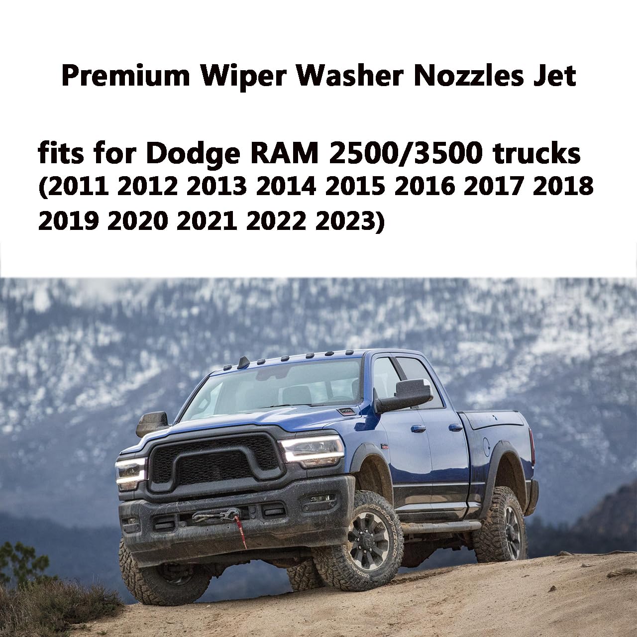 4805742Ac Washer Nozzle Fits For 2010-2024 Dodge Ram 1500 2500 3500 4500 5500 Heavy Duty Trucks Windshield Washer Sprayer Spray